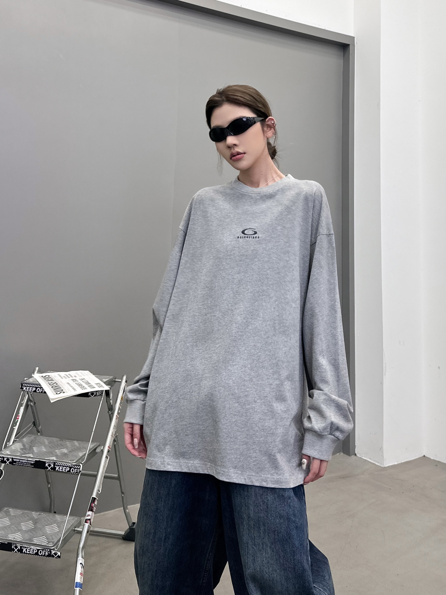 巴黎 ｜ 新款长袖t，成衣洗水炒色工艺加经典刺绣标，男女同款，尺码sml