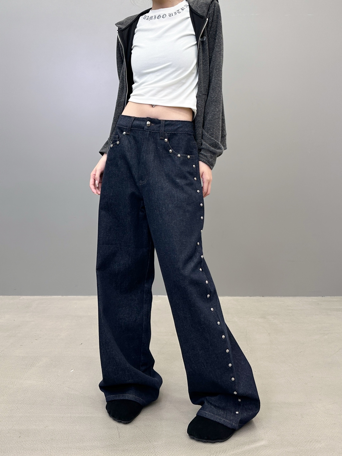 克罗心 ｜ 新款牛仔裤，成衣洗水手工钉原生牛仔布，休闲时尚，尺码sml