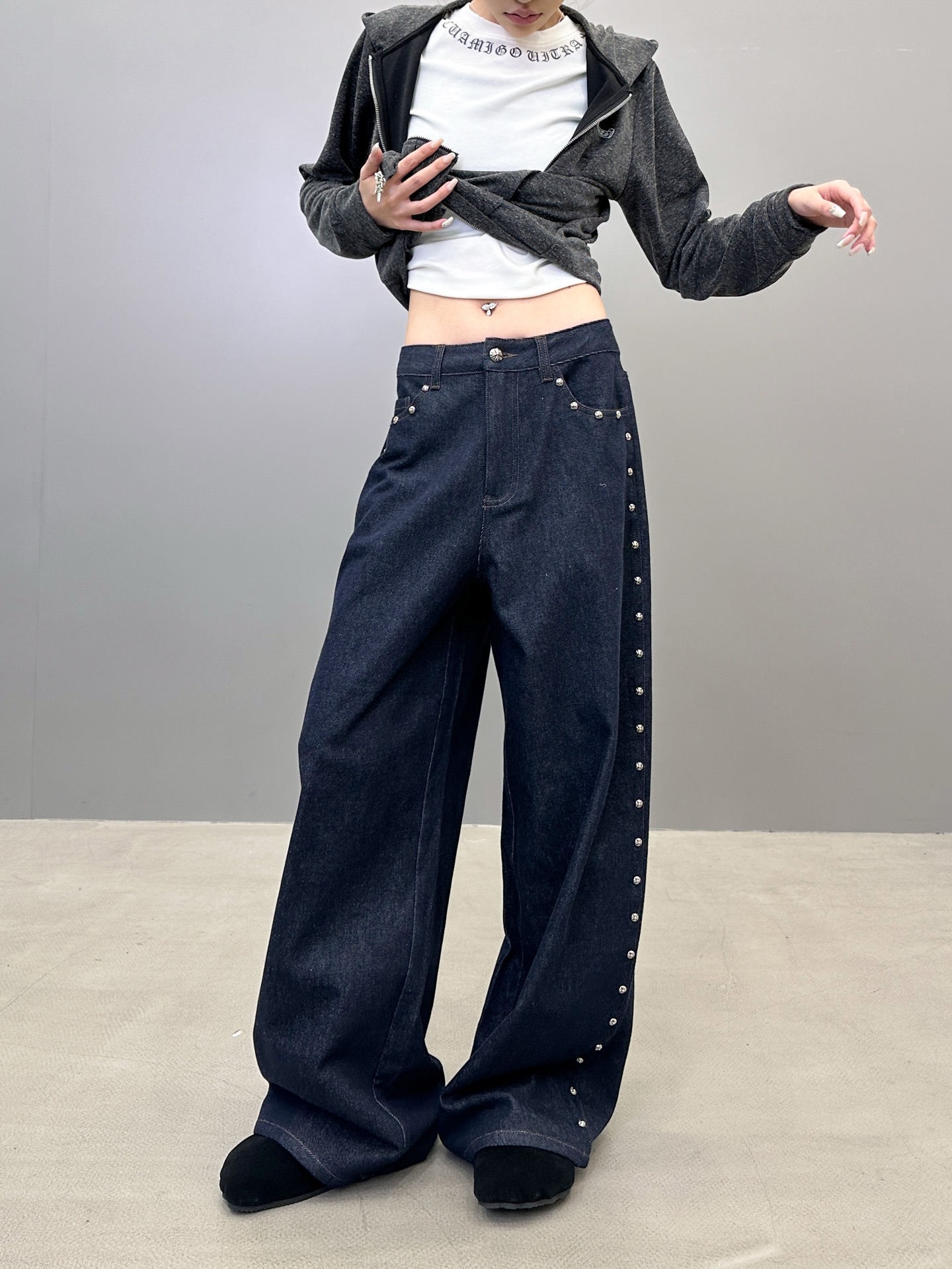 克罗心 ｜ 新款牛仔裤，成衣洗水手工钉原生牛仔布，休闲时尚，尺码sml