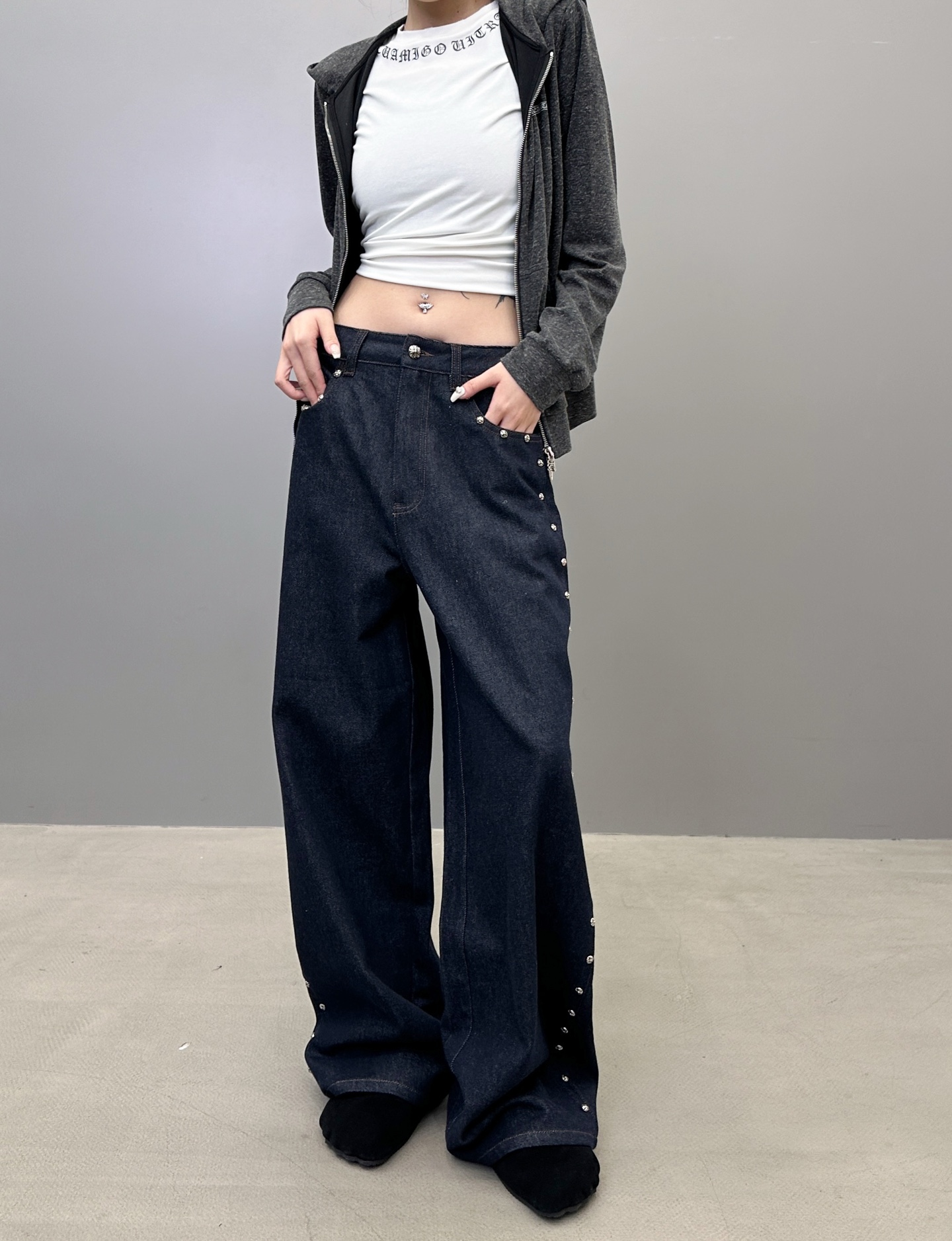 克罗心 ｜ 新款牛仔裤，成衣洗水手工钉原生牛仔布，休闲时尚，尺码sml