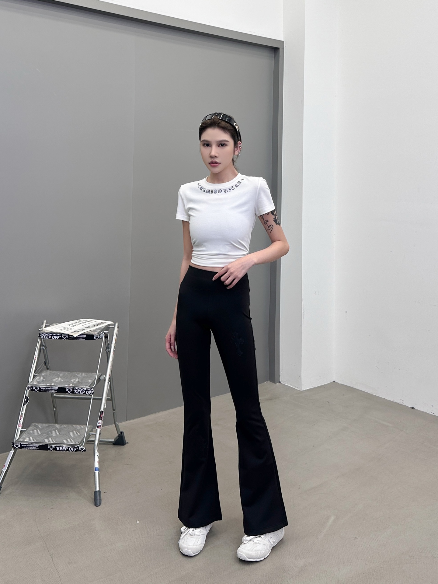 🆕克罗心 ｜ 新款瑜伽裤，经典手工刺绣十字标，运动休闲微喇加绒打底裤，尺码sml