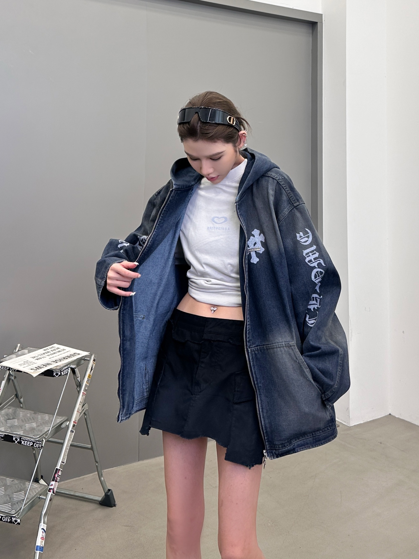 🆕克罗心 ｜ 新款牛仔外套，成衣洗水吊磨泥浆工艺加4处印花，男女同款，尺码sml