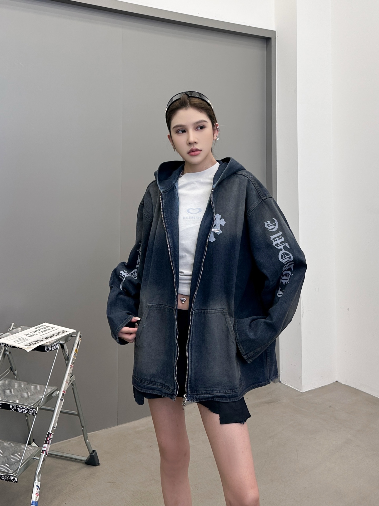 🆕克罗心 ｜ 新款牛仔外套，成衣洗水吊磨泥浆工艺加4处印花，男女同款，尺码sml