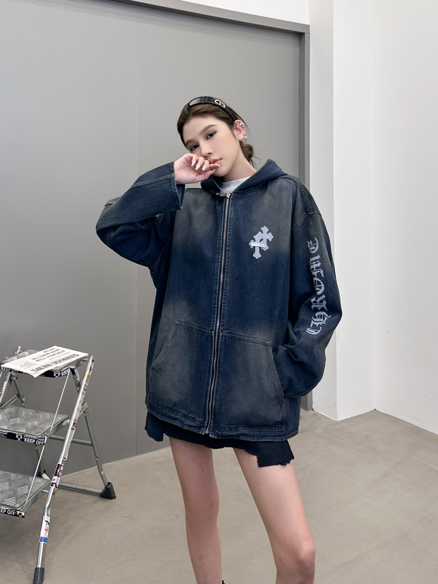 🆕克罗心 ｜ 新款牛仔外套，成衣洗水吊磨泥浆工艺加4处印花，男女同款，尺码sml