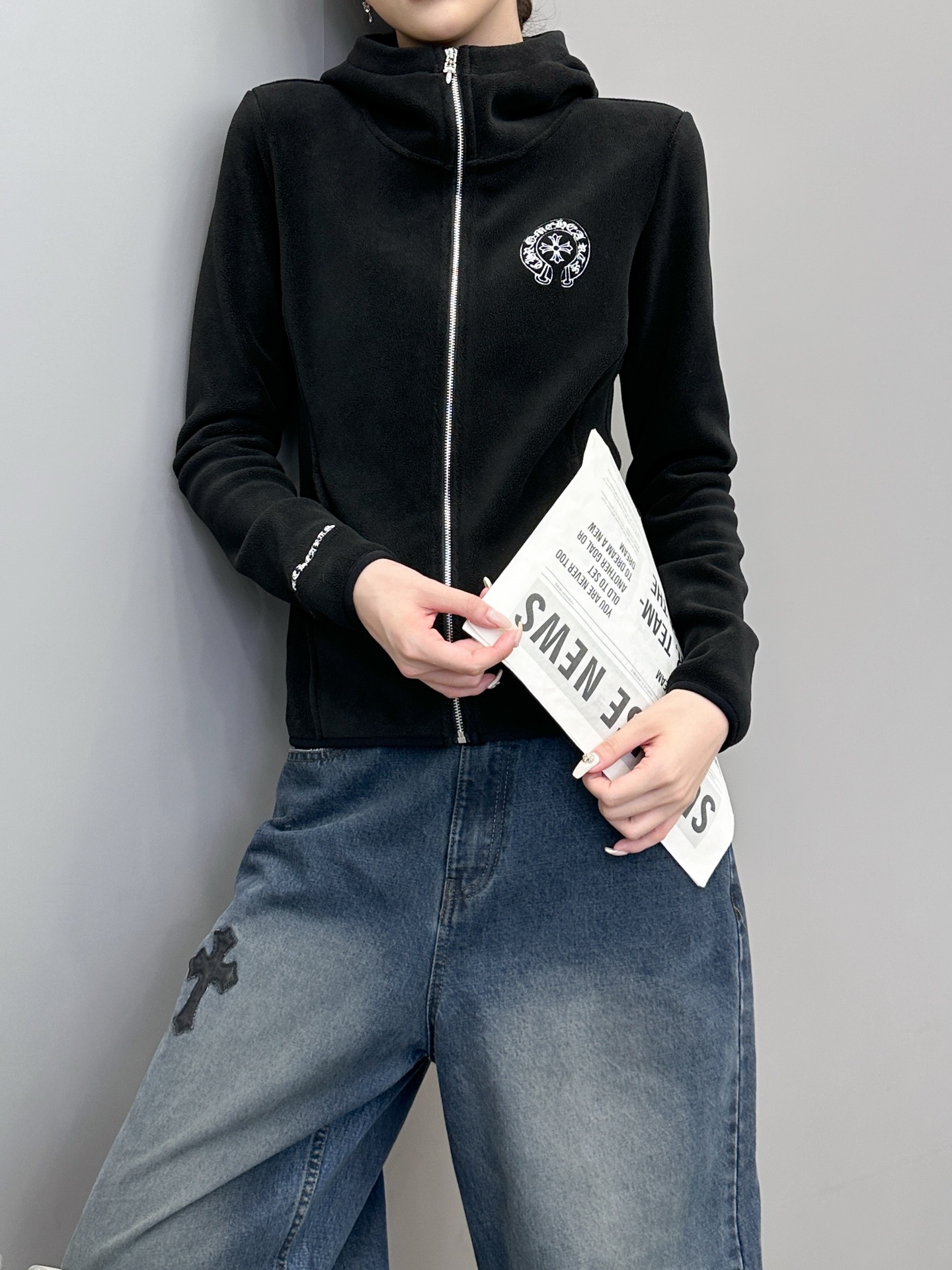 🆕克罗心 ｜ 新款摇粒绒开衫，多处经典刺绣标工艺，休闲时尚，可内搭保暖也可外穿搭配，尺码sml