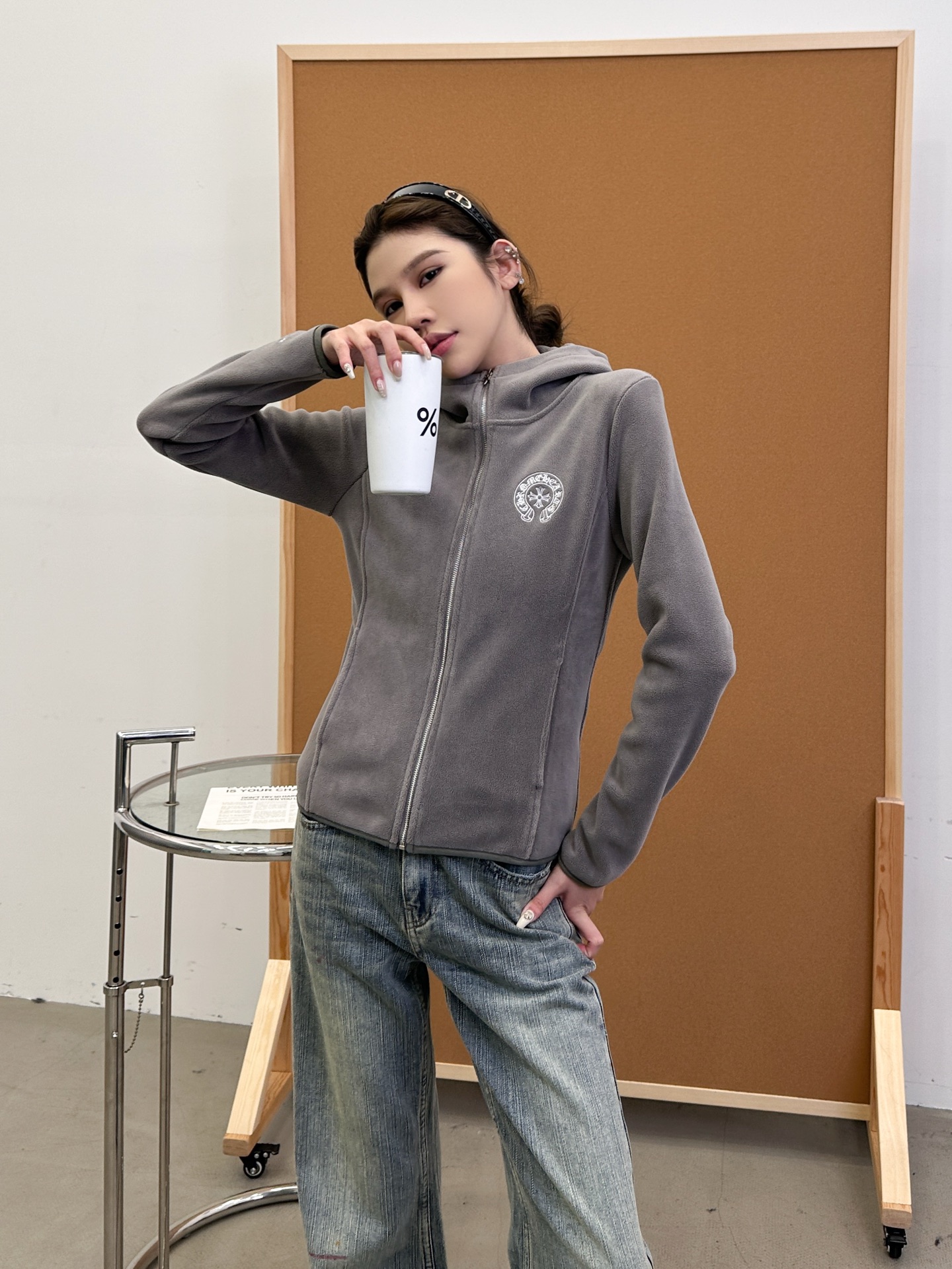 🆕克罗心 ｜ 新款摇粒绒开衫，多处经典刺绣标工艺，休闲时尚，可内搭保暖也可外穿搭配，尺码sml