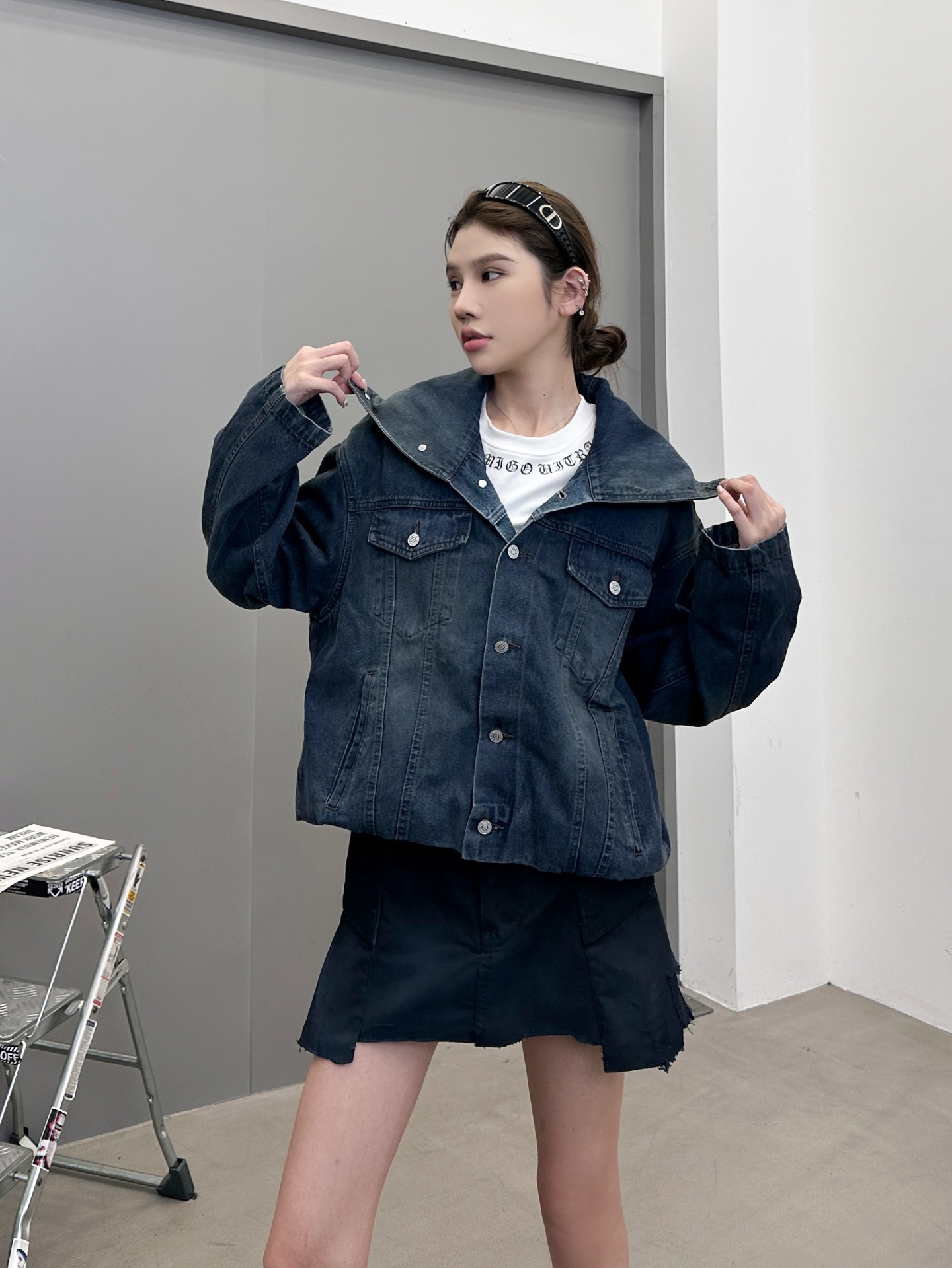 🆕Acne ｜ 新款牛仔上衣，成衣洗水喷色工艺，大翻领款式休闲时尚，尺码sml