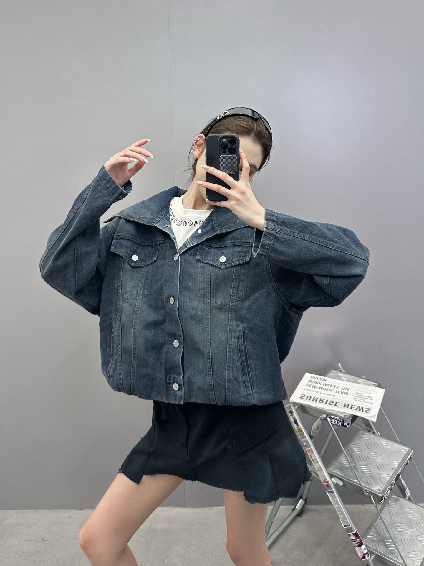 🆕Acne ｜ 新款牛仔上衣，成衣洗水喷色工艺，大翻领款式休闲时尚，尺码sml