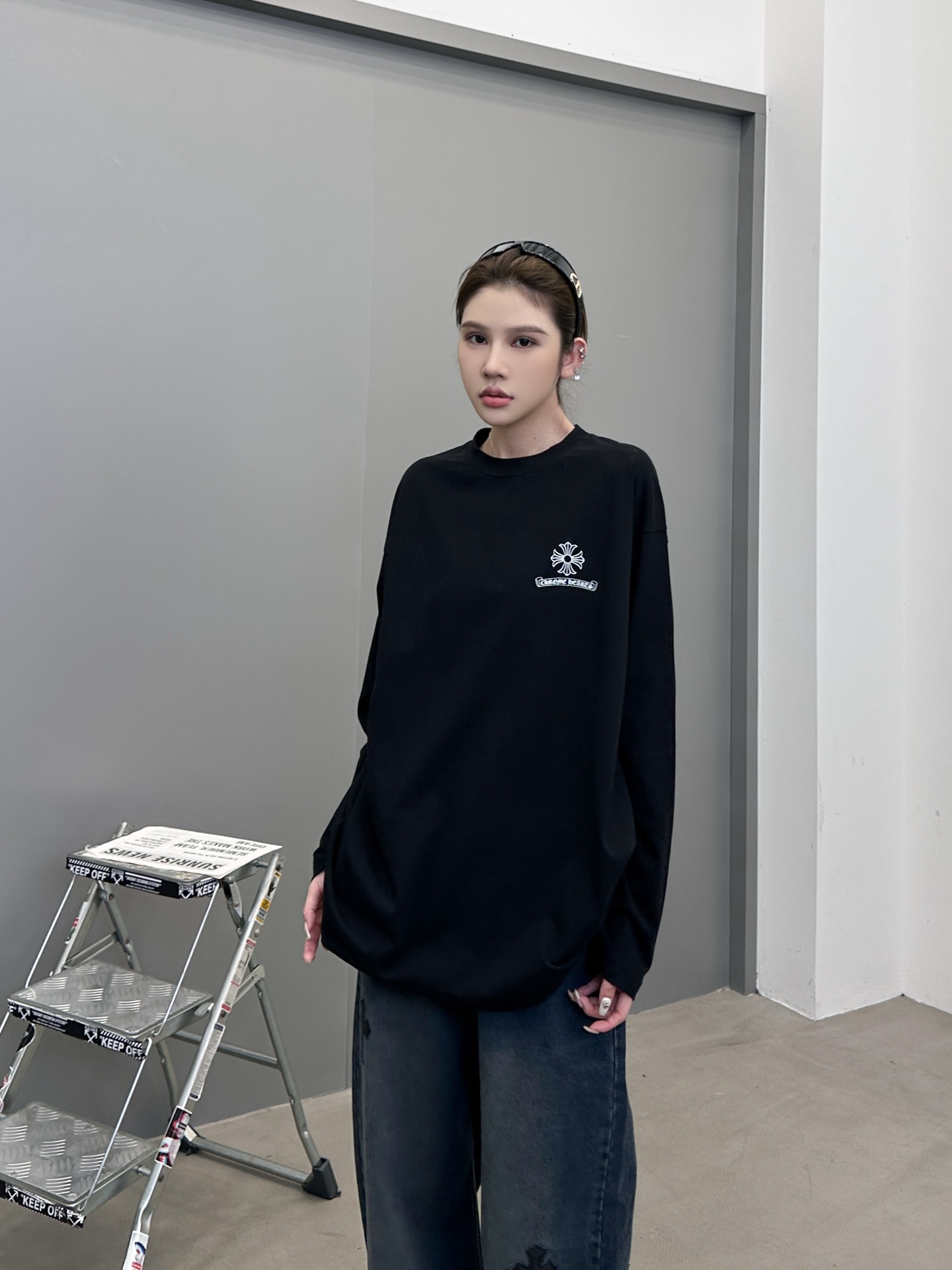 🆕克罗心 ｜ 新款长袖t，成衣洗水吊磨加多处印花工艺，男女同款，尺码sml