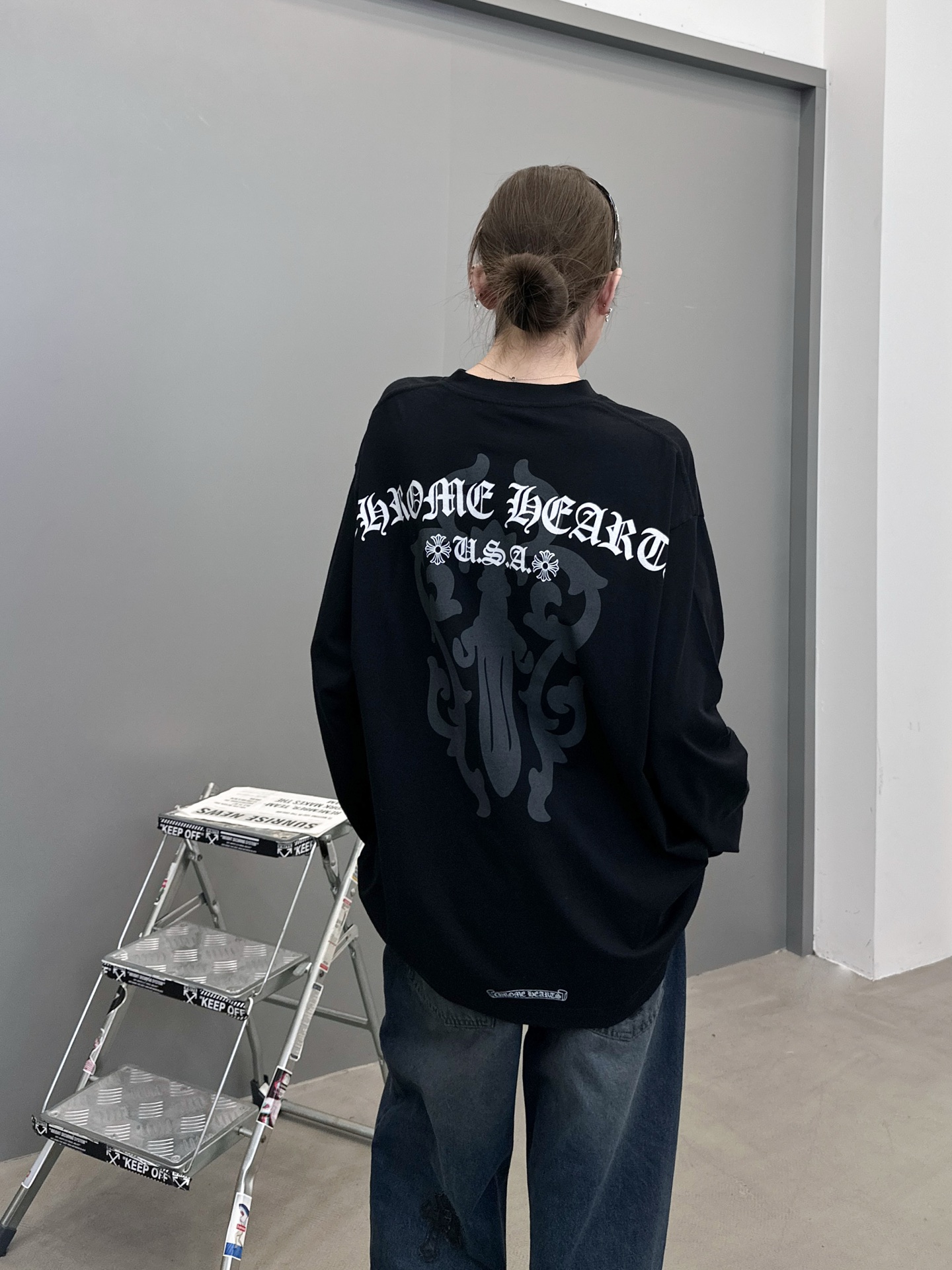 🆕克罗心 ｜ 新款长袖t，成衣洗水吊磨加多处印花工艺，男女同款，尺码sml