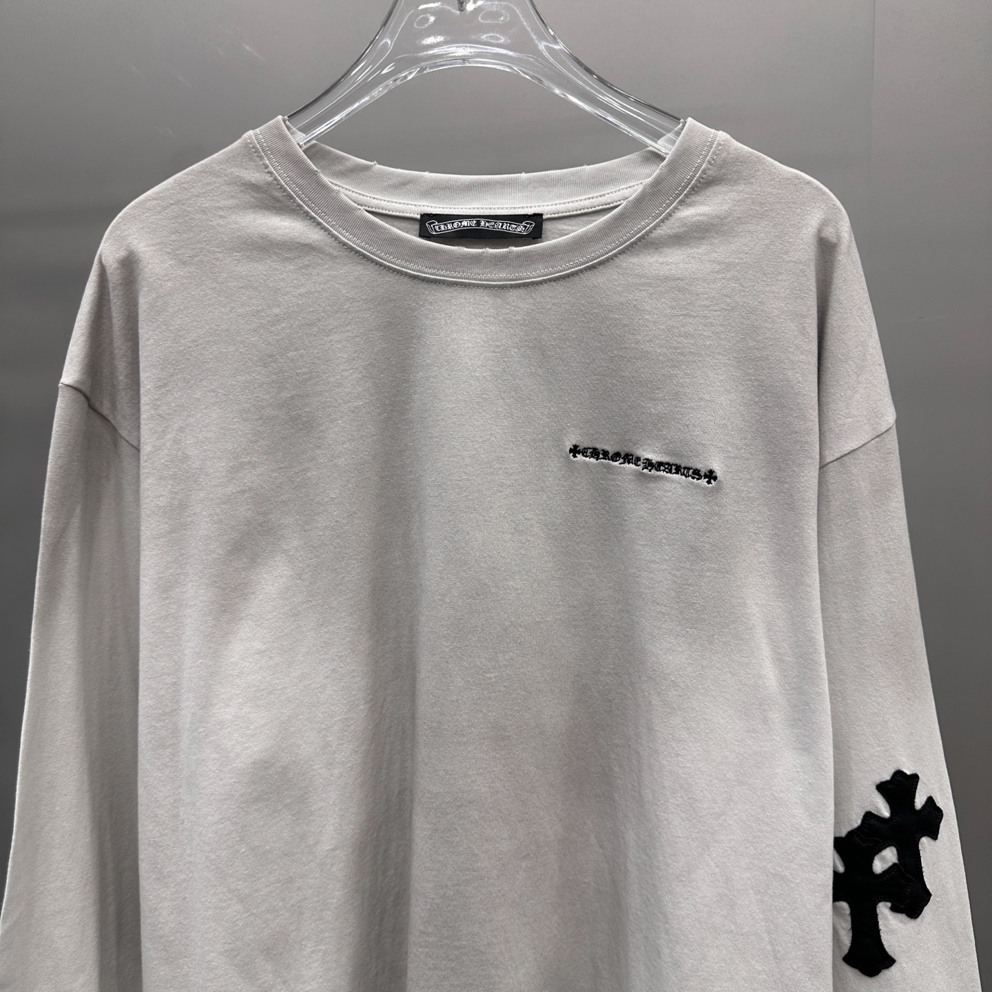 🆕克罗心 ｜ 新款长袖t，成衣洗水炒色喷色吊磨工艺加手工刺绣十字标，男女同款，尺码sml