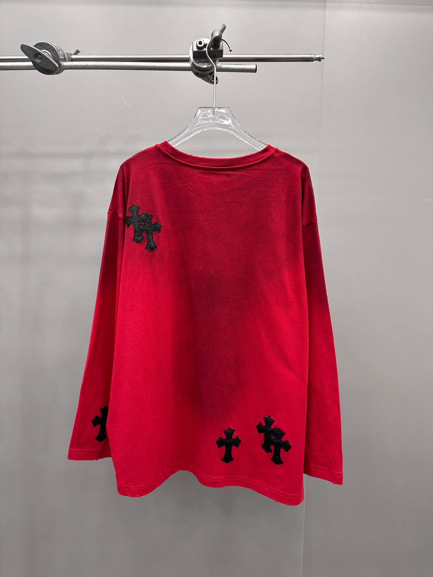 🆕克罗心 ｜ 新款长袖t，成衣洗水炒色喷色吊磨工艺加手工刺绣十字标，男女同款，尺码sml