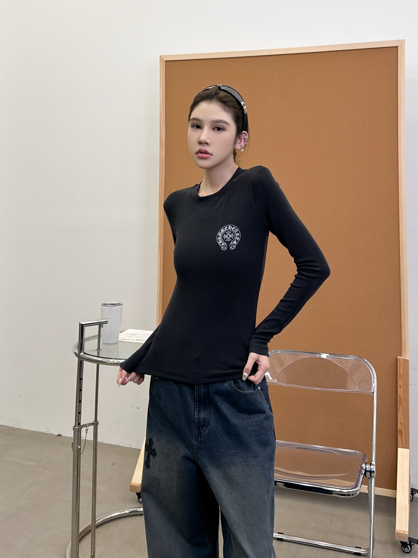 🆕克罗心 ｜ 新款长袖打底，成衣洗水炒色加多处印花工艺，进口羊毛莫代尔面料，尺码sml