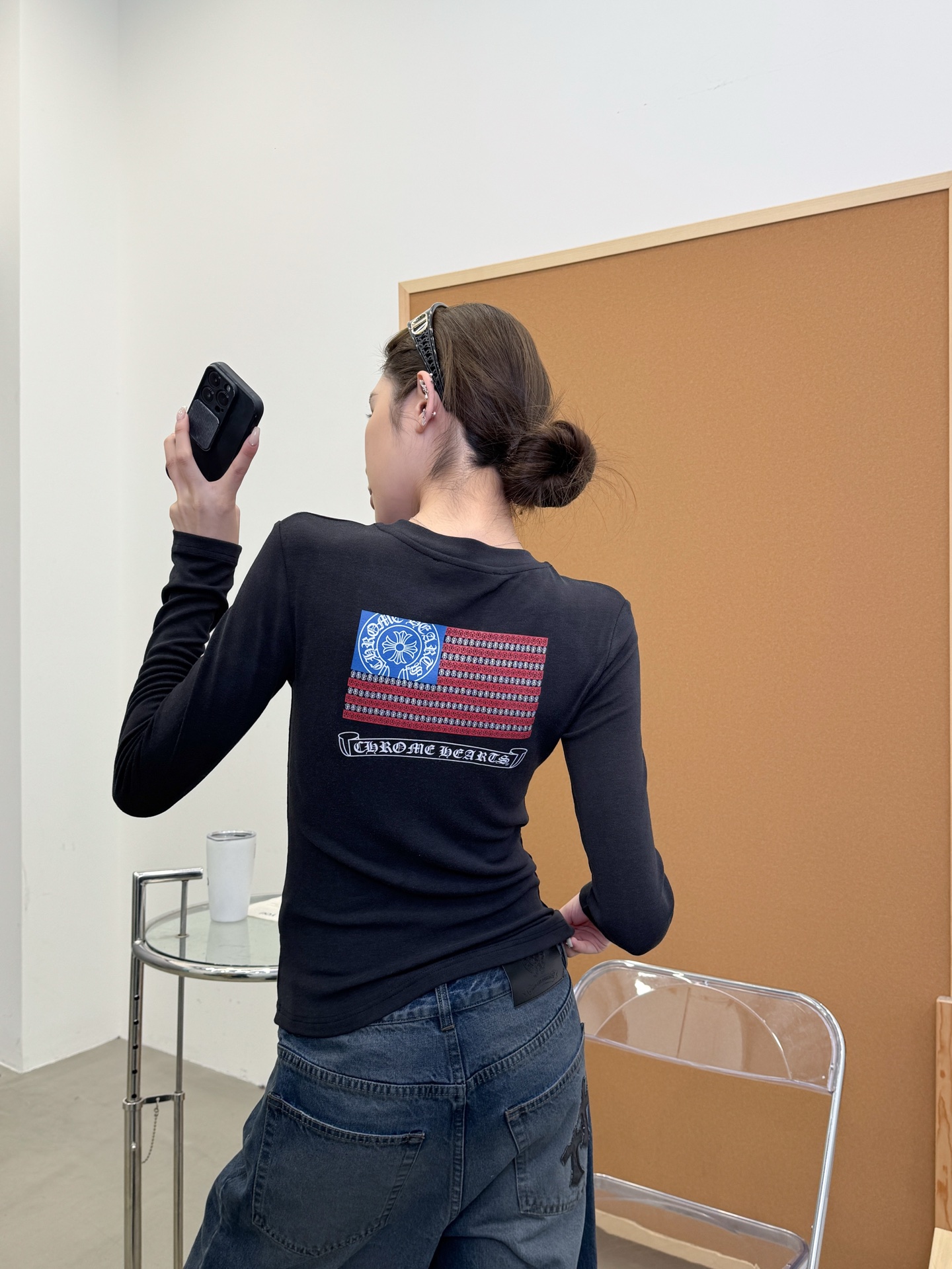 🆕克罗心 ｜ 新款长袖打底，成衣洗水炒色加多处印花工艺，进口羊毛莫代尔面料，尺码sml