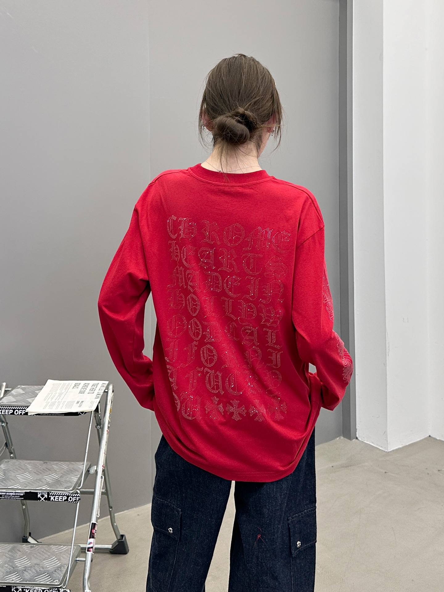 🆕克罗心 ｜ 新款长袖t，成衣洗水烫钻工艺，休闲时尚，尺码sml