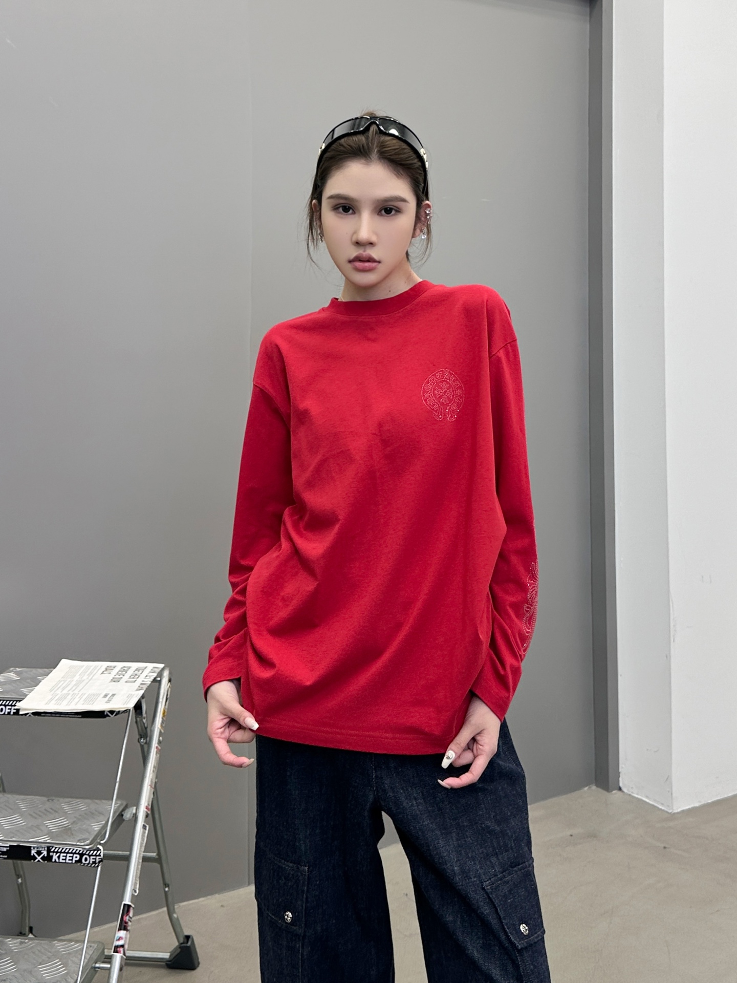 🆕克罗心 ｜ 新款长袖t，成衣洗水烫钻工艺，休闲时尚，尺码sml