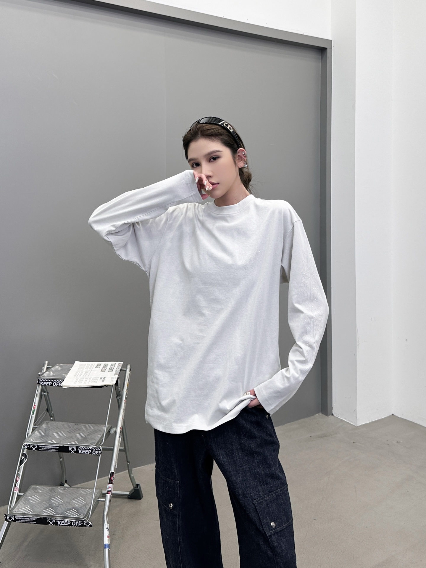 🆕克罗心 ｜ 新款长袖t，成衣洗水烫钻工艺，休闲时尚，尺码sml