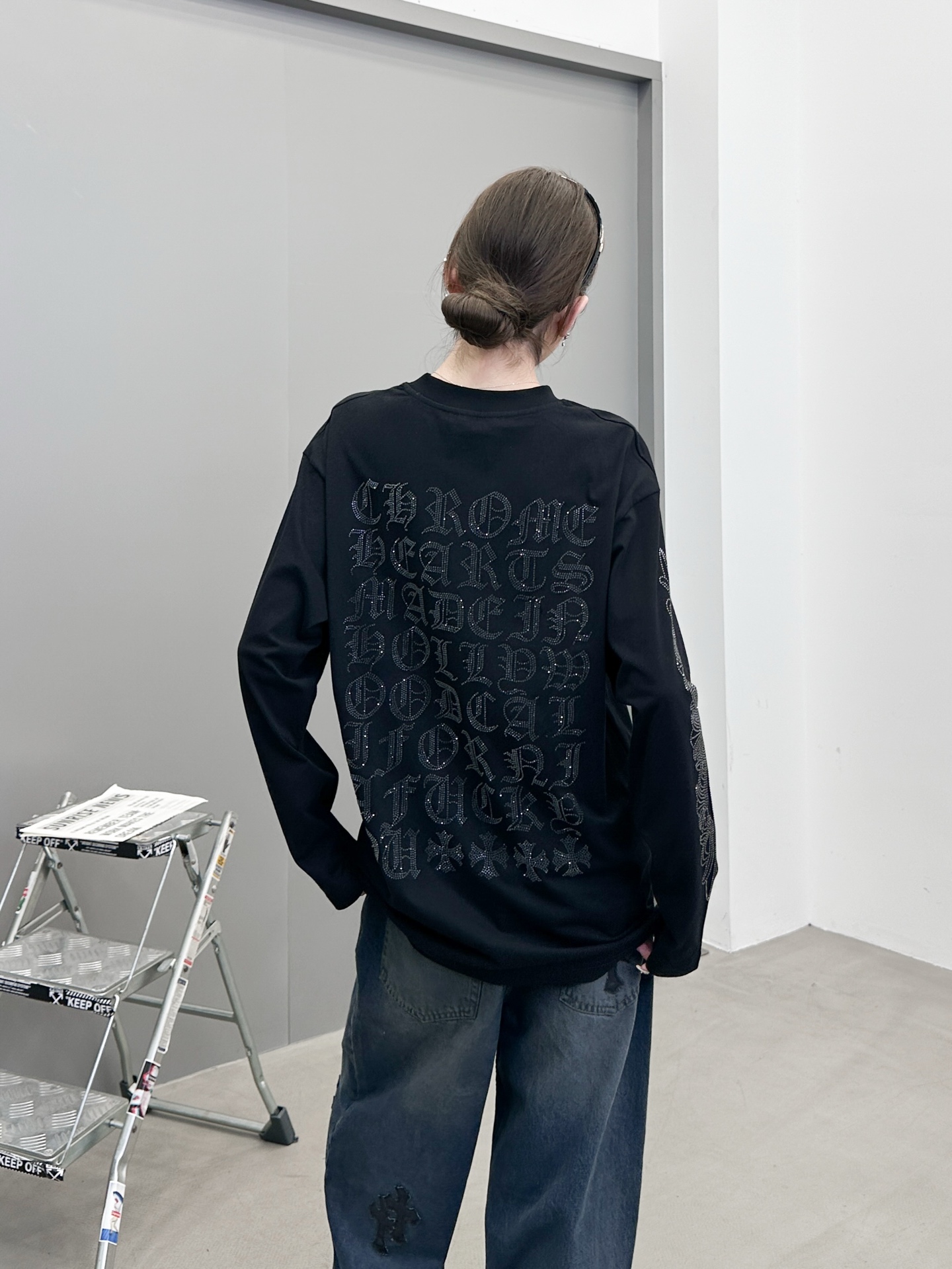 🆕克罗心 ｜ 新款长袖t，成衣洗水烫钻工艺，休闲时尚，尺码sml