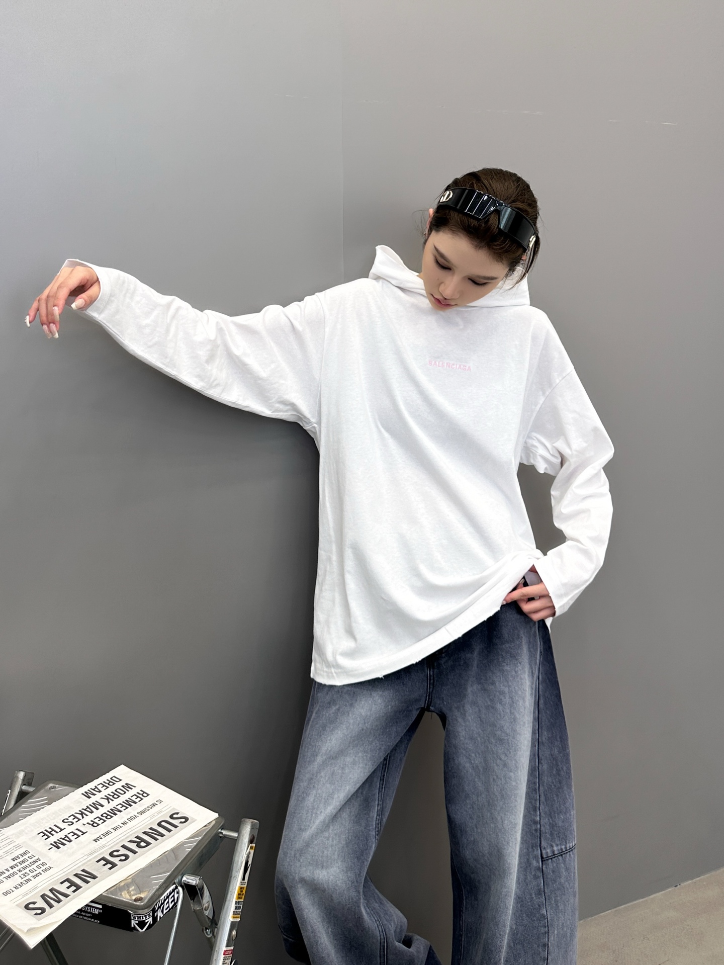 🆕巴黎 ｜ 新款长袖t，成衣洗水炒色吊磨工艺加前后刺绣标，男女同款，尺码sml