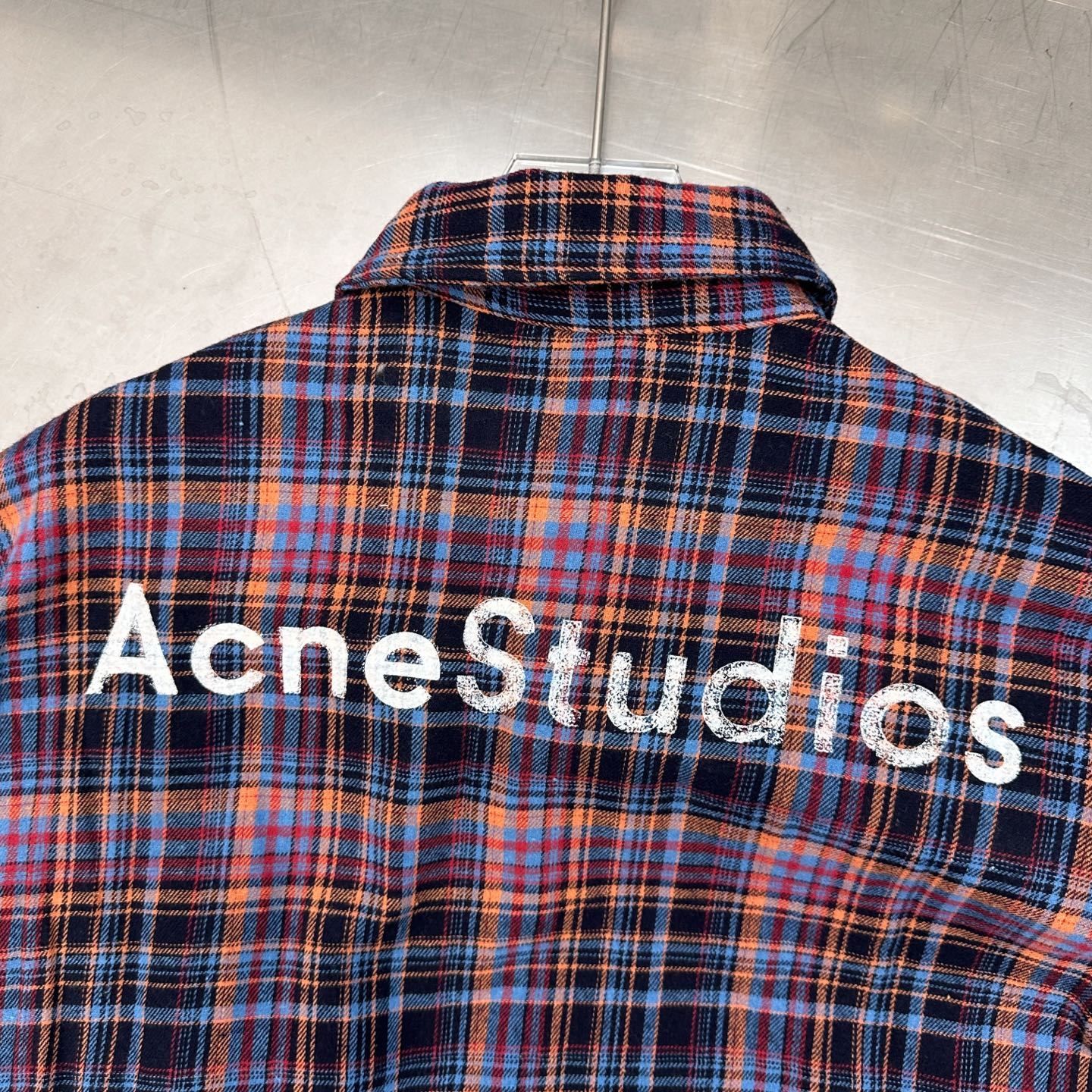 🆕Acne ｜ 新款休闲衬衣，成衣洗水加粉浆印花工艺，全棉高密格子面料，男女同款，尺码sml