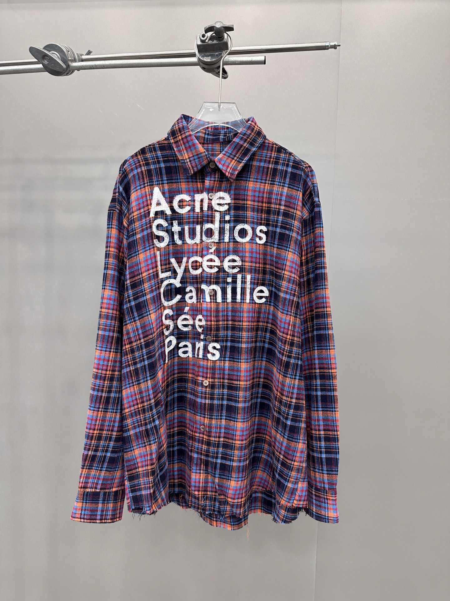 🆕Acne ｜ 新款休闲衬衣，成衣洗水加粉浆印花工艺，全棉高密格子面料，男女同款，尺码sml