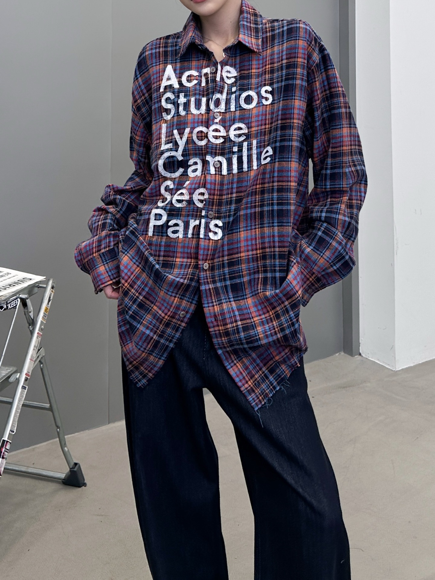 🆕Acne ｜ 新款休闲衬衣，成衣洗水加粉浆印花工艺，全棉高密格子面料，男女同款，尺码sml