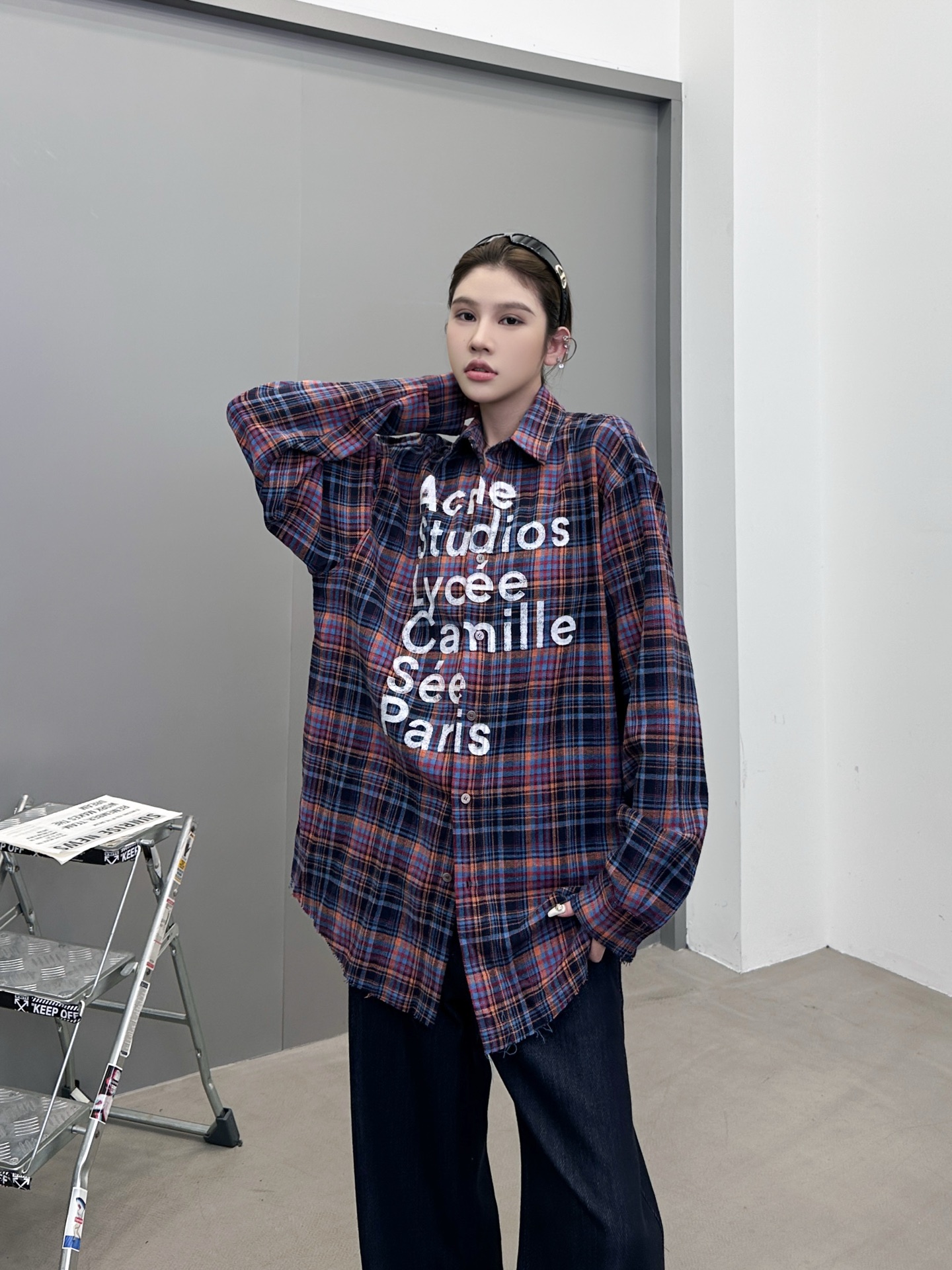 🆕Acne ｜ 新款休闲衬衣，成衣洗水加粉浆印花工艺，全棉高密格子面料，男女同款，尺码sml