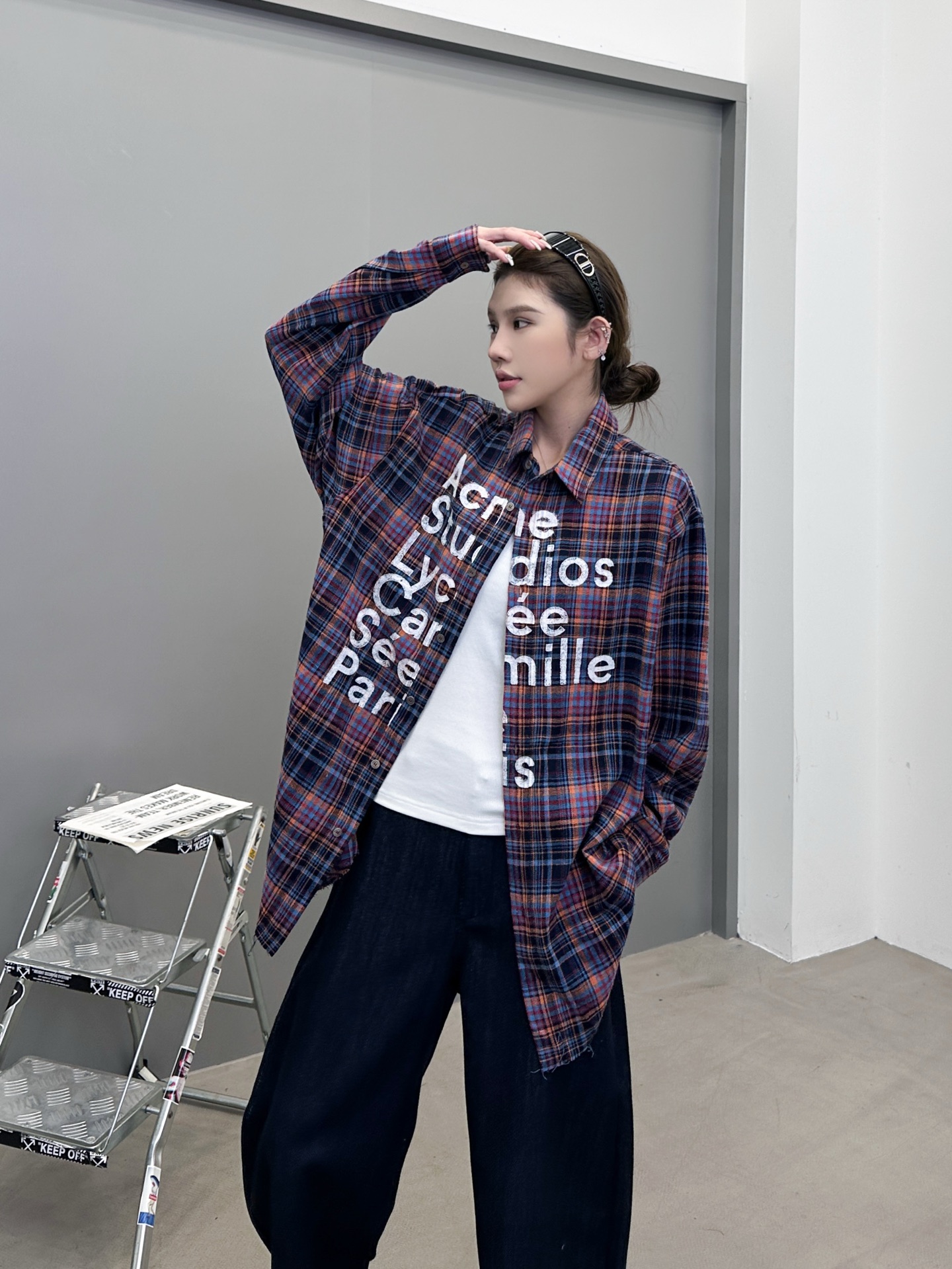 🆕Acne ｜ 新款休闲衬衣，成衣洗水加粉浆印花工艺，全棉高密格子面料，男女同款，尺码sml