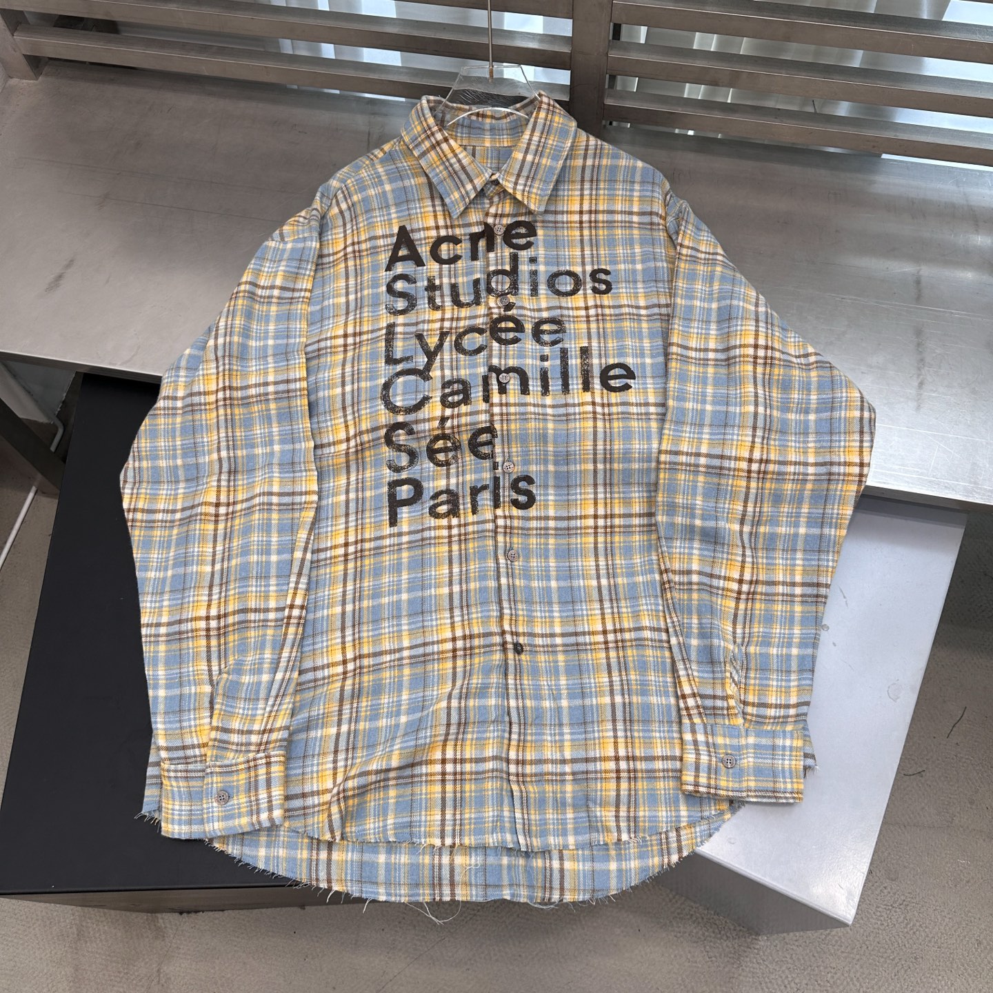 🆕Acne ｜ 新款休闲衬衣，成衣洗水加粉浆印花工艺，全棉高密格子面料，男女同款，尺码sml