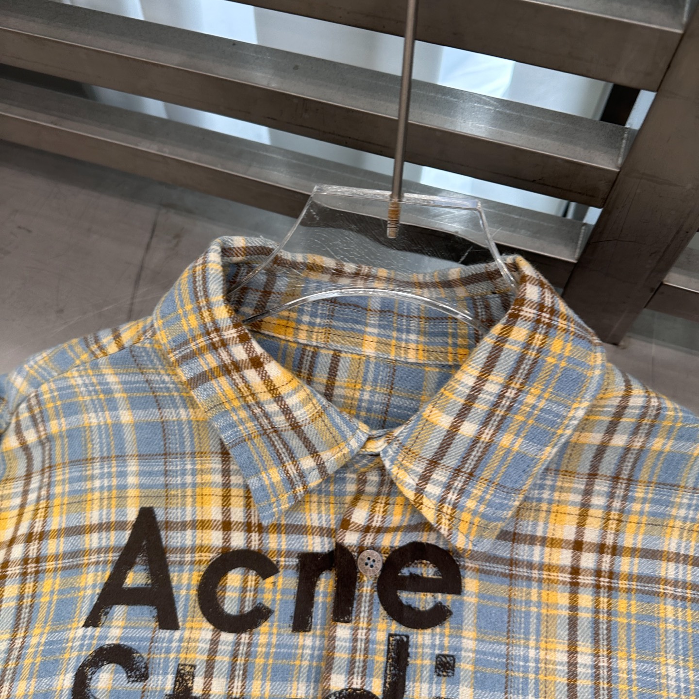 🆕Acne ｜ 新款休闲衬衣，成衣洗水加粉浆印花工艺，全棉高密格子面料，男女同款，尺码sml