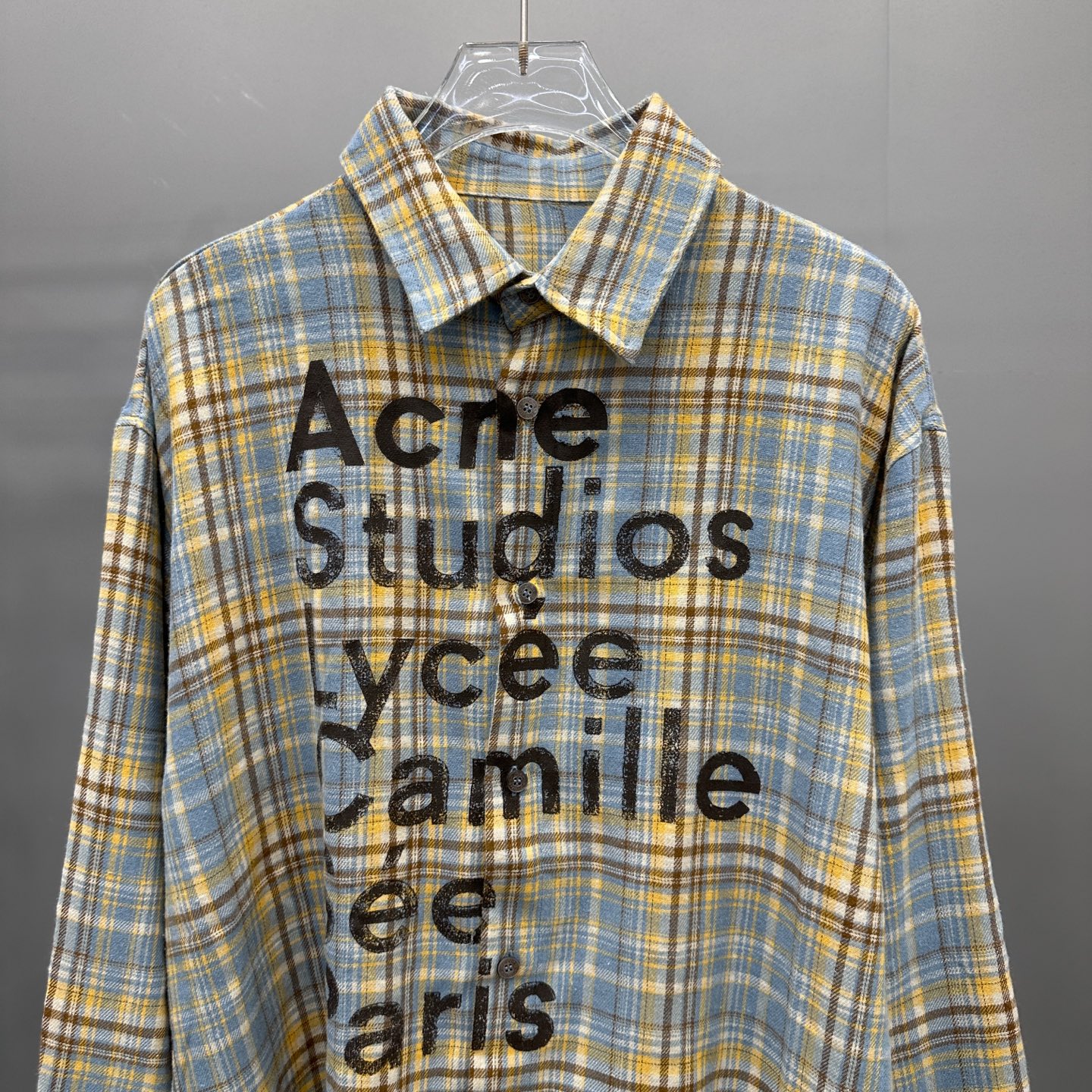 🆕Acne ｜ 新款休闲衬衣，成衣洗水加粉浆印花工艺，全棉高密格子面料，男女同款，尺码sml