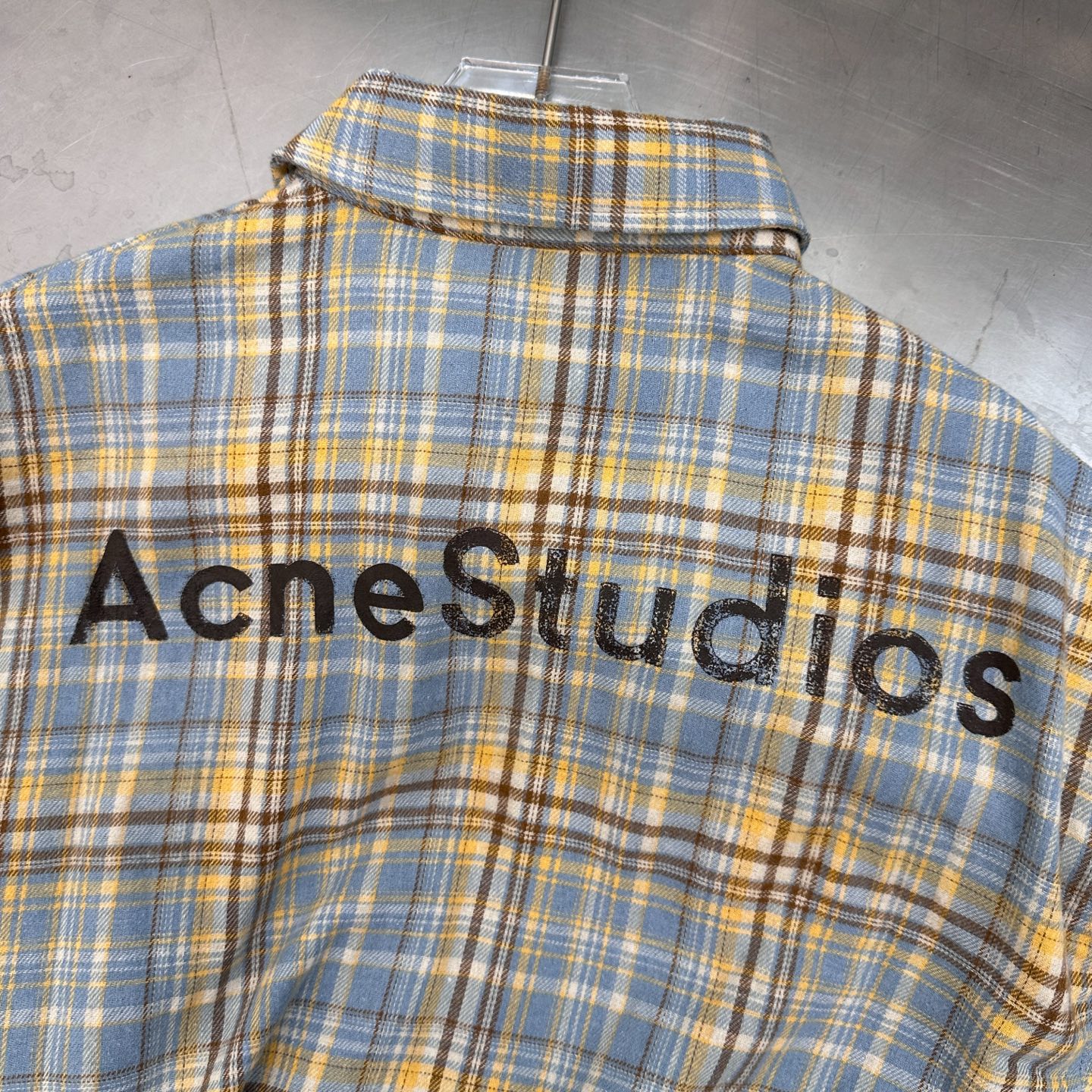 🆕Acne ｜ 新款休闲衬衣，成衣洗水加粉浆印花工艺，全棉高密格子面料，男女同款，尺码sml