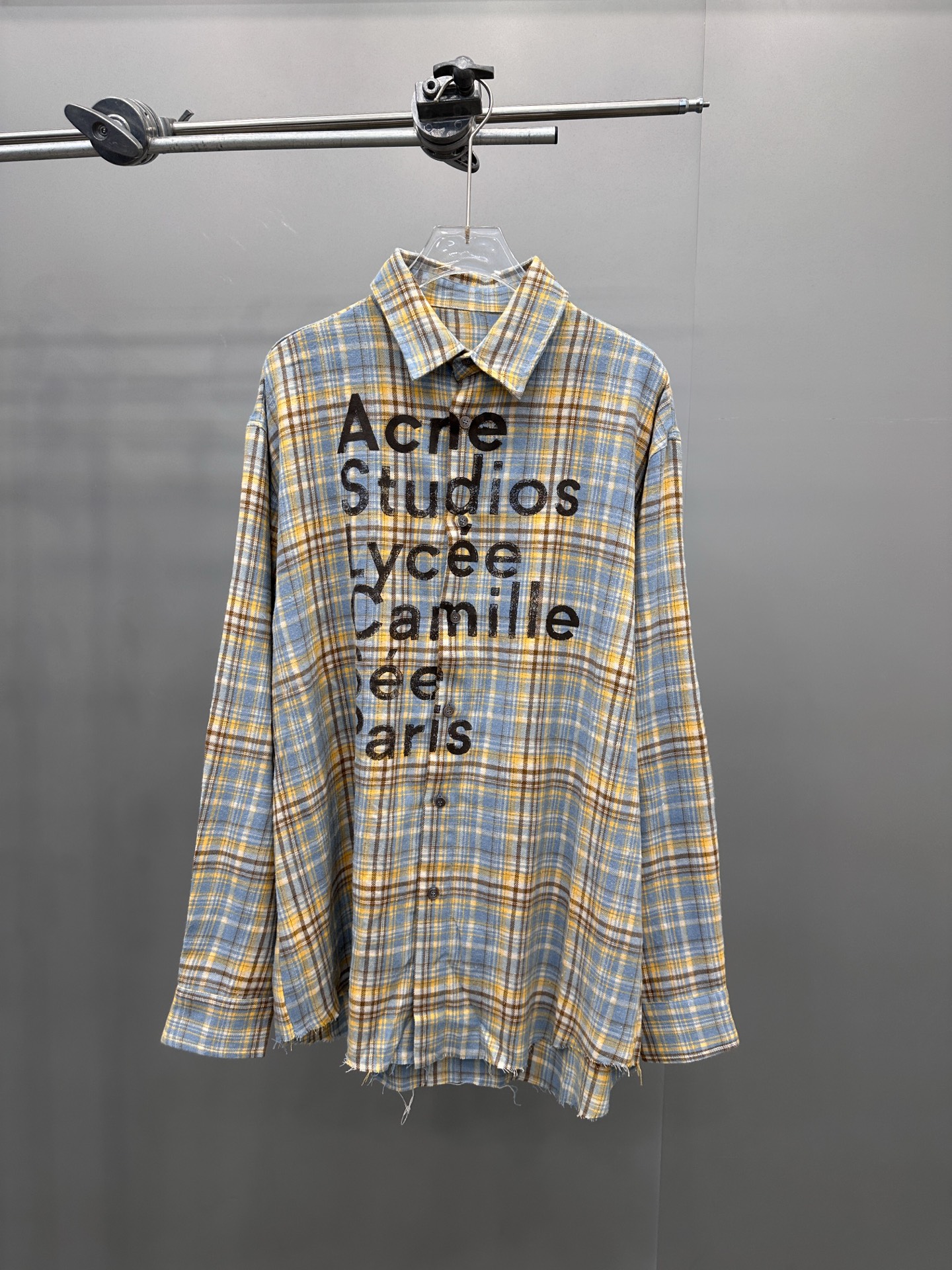 🆕Acne ｜ 新款休闲衬衣，成衣洗水加粉浆印花工艺，全棉高密格子面料，男女同款，尺码sml