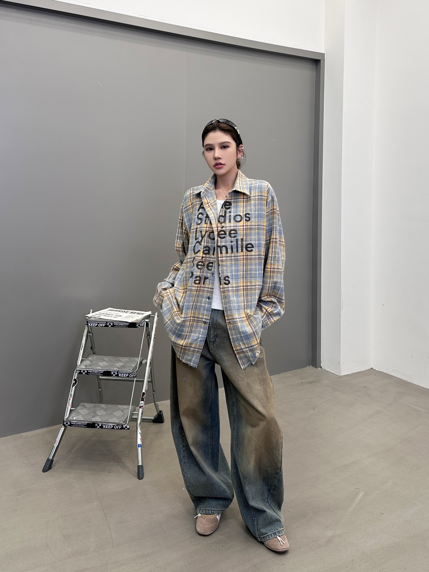 🆕Acne ｜ 新款休闲衬衣，成衣洗水加粉浆印花工艺，全棉高密格子面料，男女同款，尺码sml