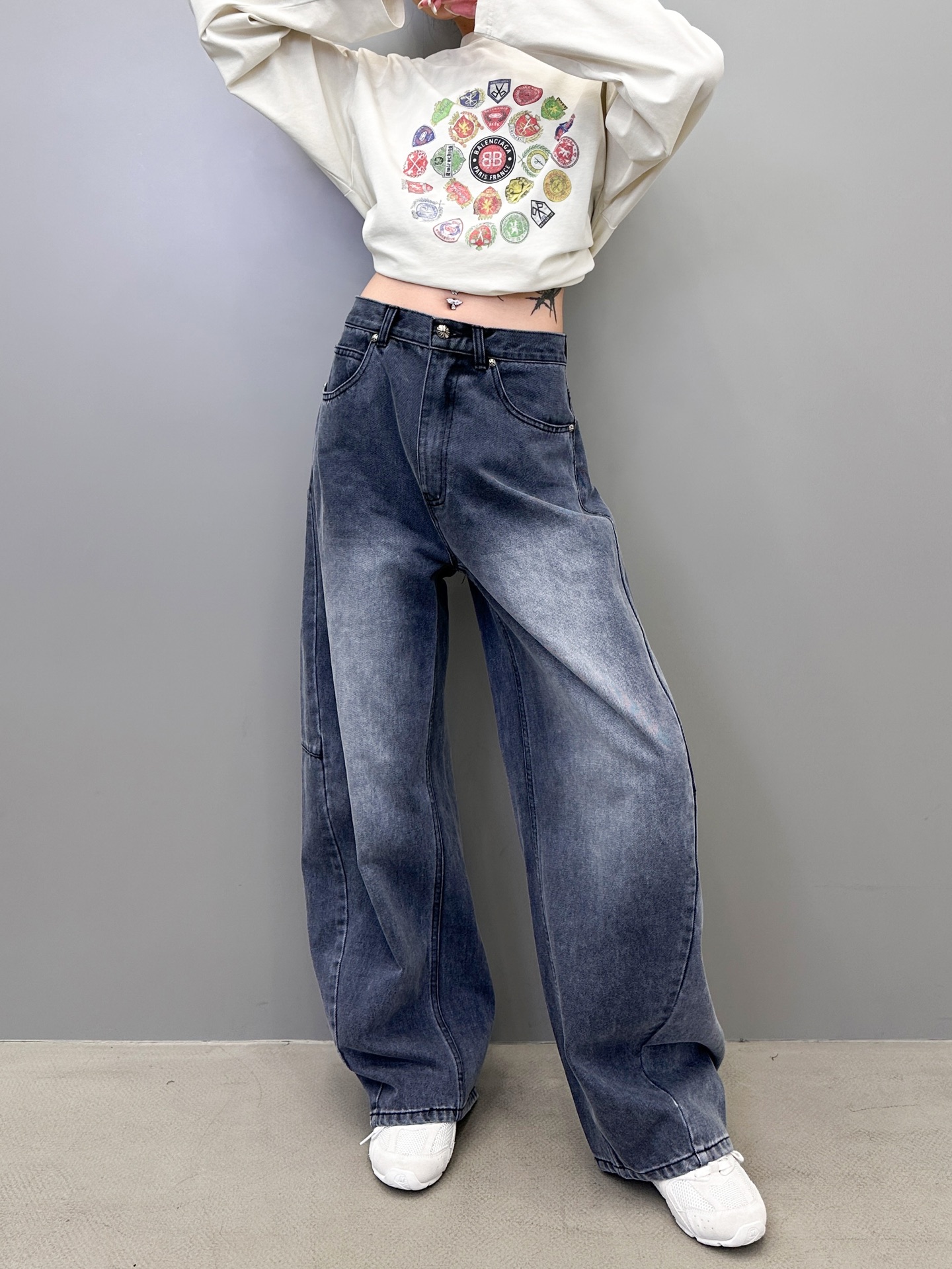 🆕克罗心 ｜ 新款牛仔裤，成衣洗水工艺，经典弯刀款式，特殊混纺牛仔布，男女同款，尺码sml