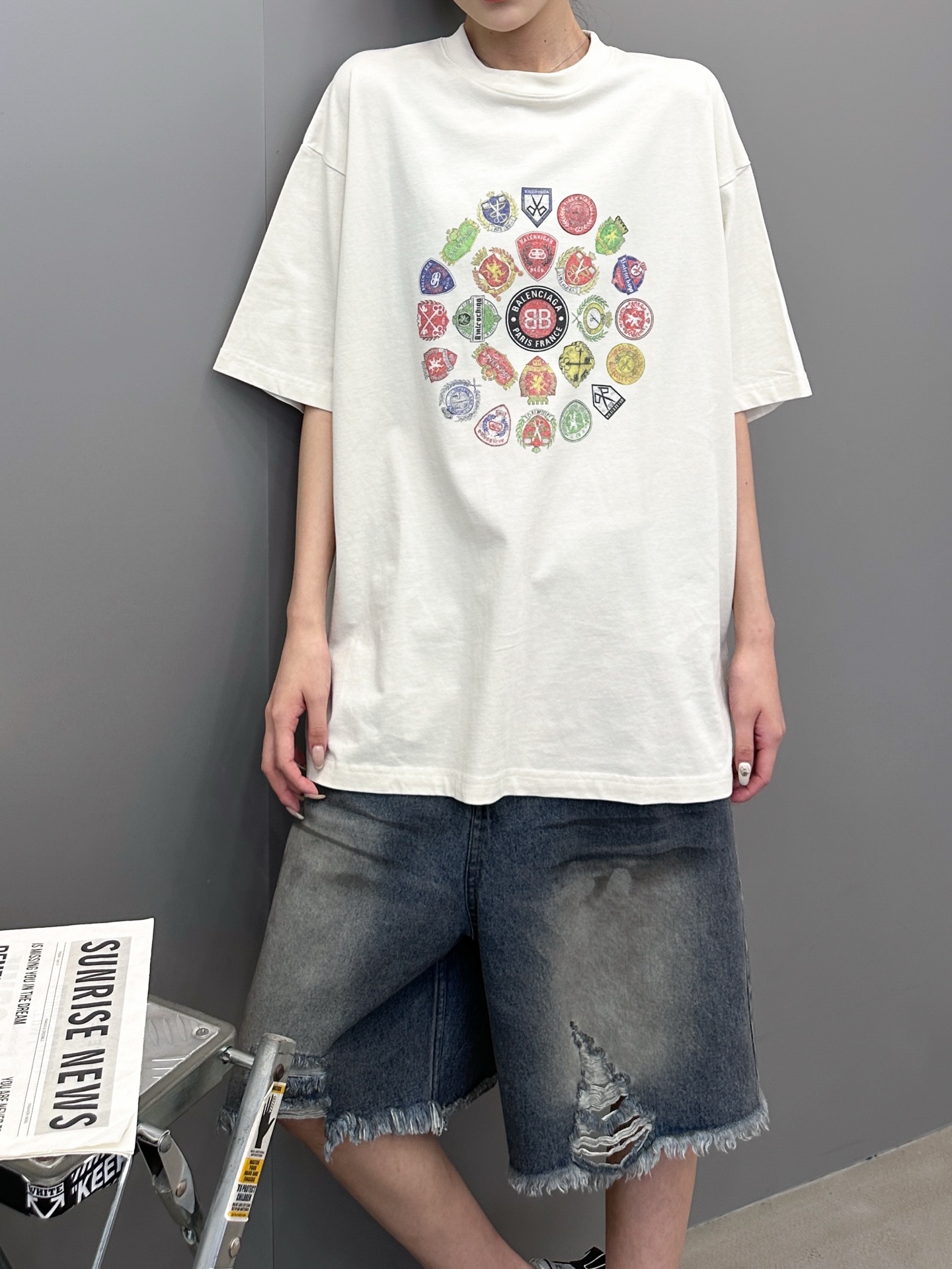 🆕巴黎 ｜ 新款短袖t，成衣洗水加多色数码直喷印花工艺，男女同款，尺码sml