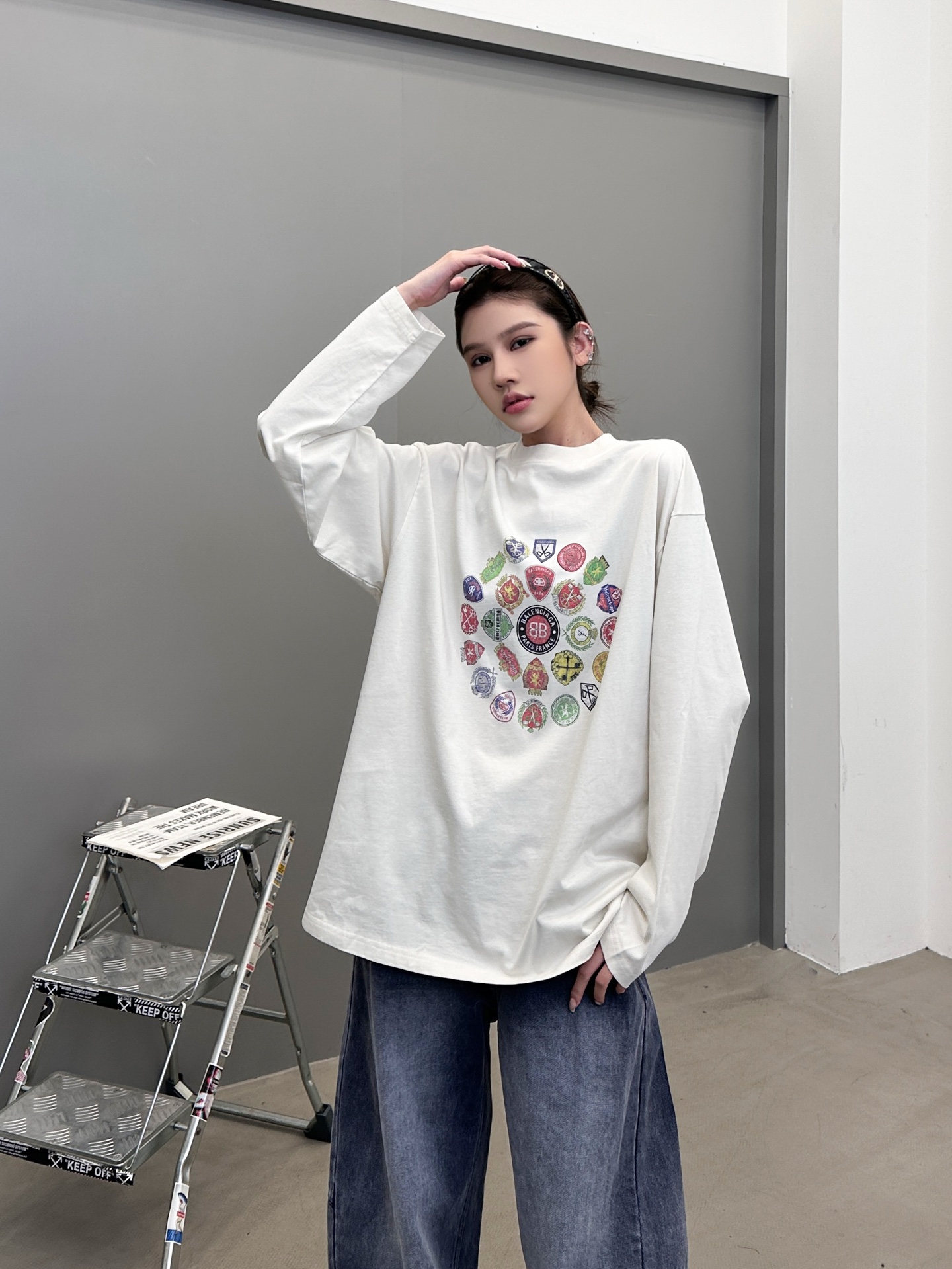 🆕巴黎 ｜ 新款长袖t，成衣洗水加多色数码直喷印花工艺，男女同款，尺码sml