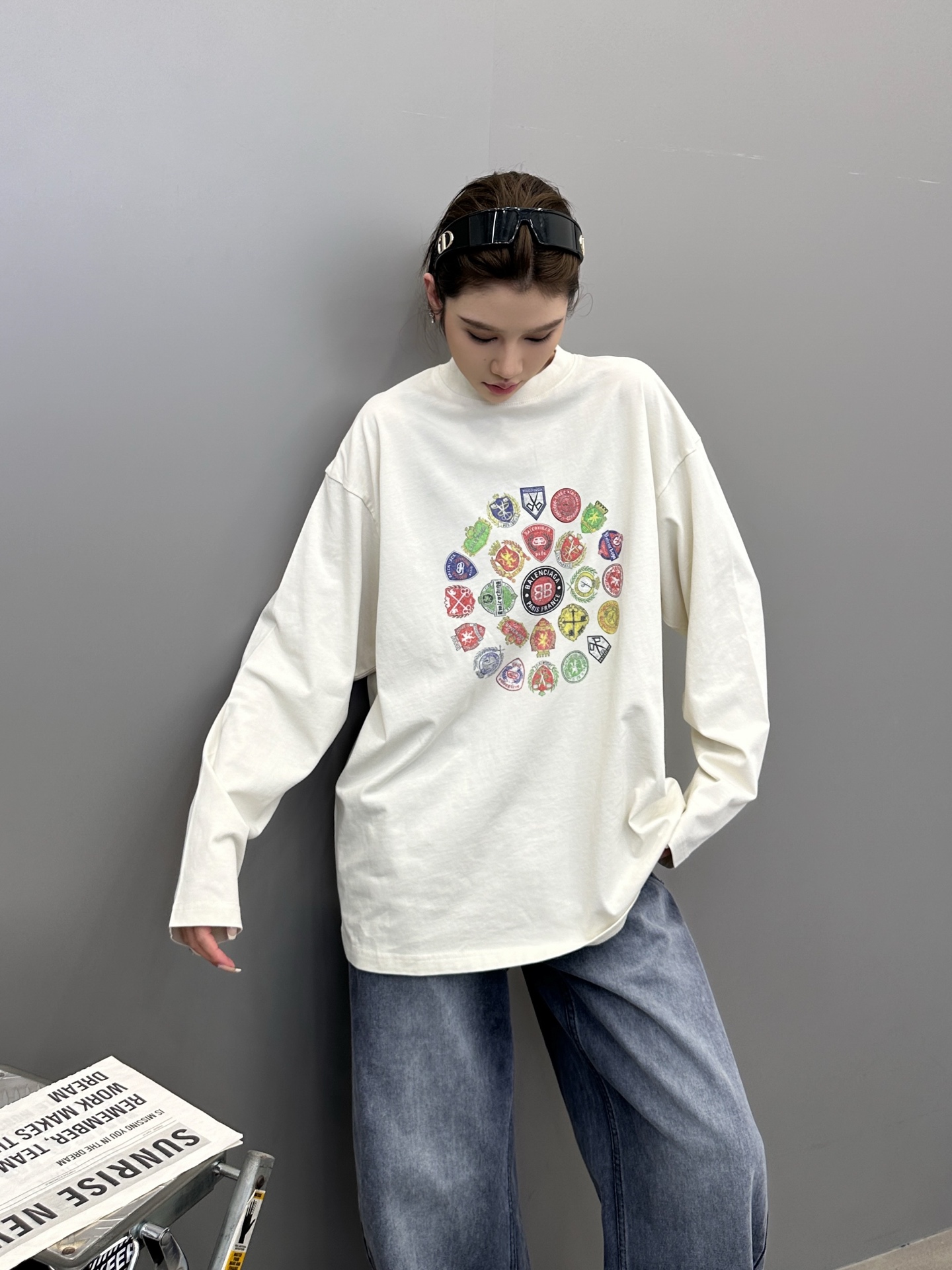 🆕巴黎 ｜ 新款长袖t，成衣洗水加多色数码直喷印花工艺，男女同款，尺码sml