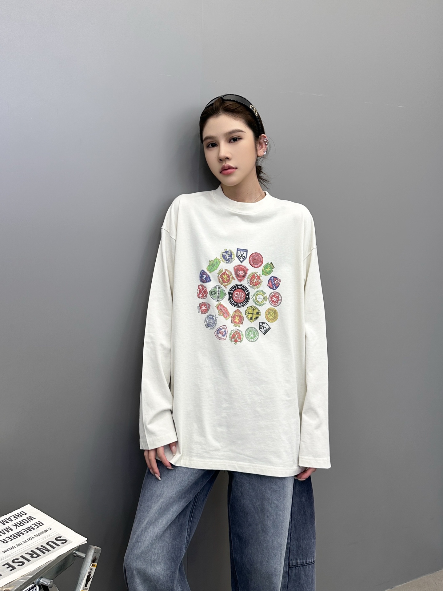 🆕巴黎 ｜ 新款长袖t，成衣洗水加多色数码直喷印花工艺，男女同款，尺码sml