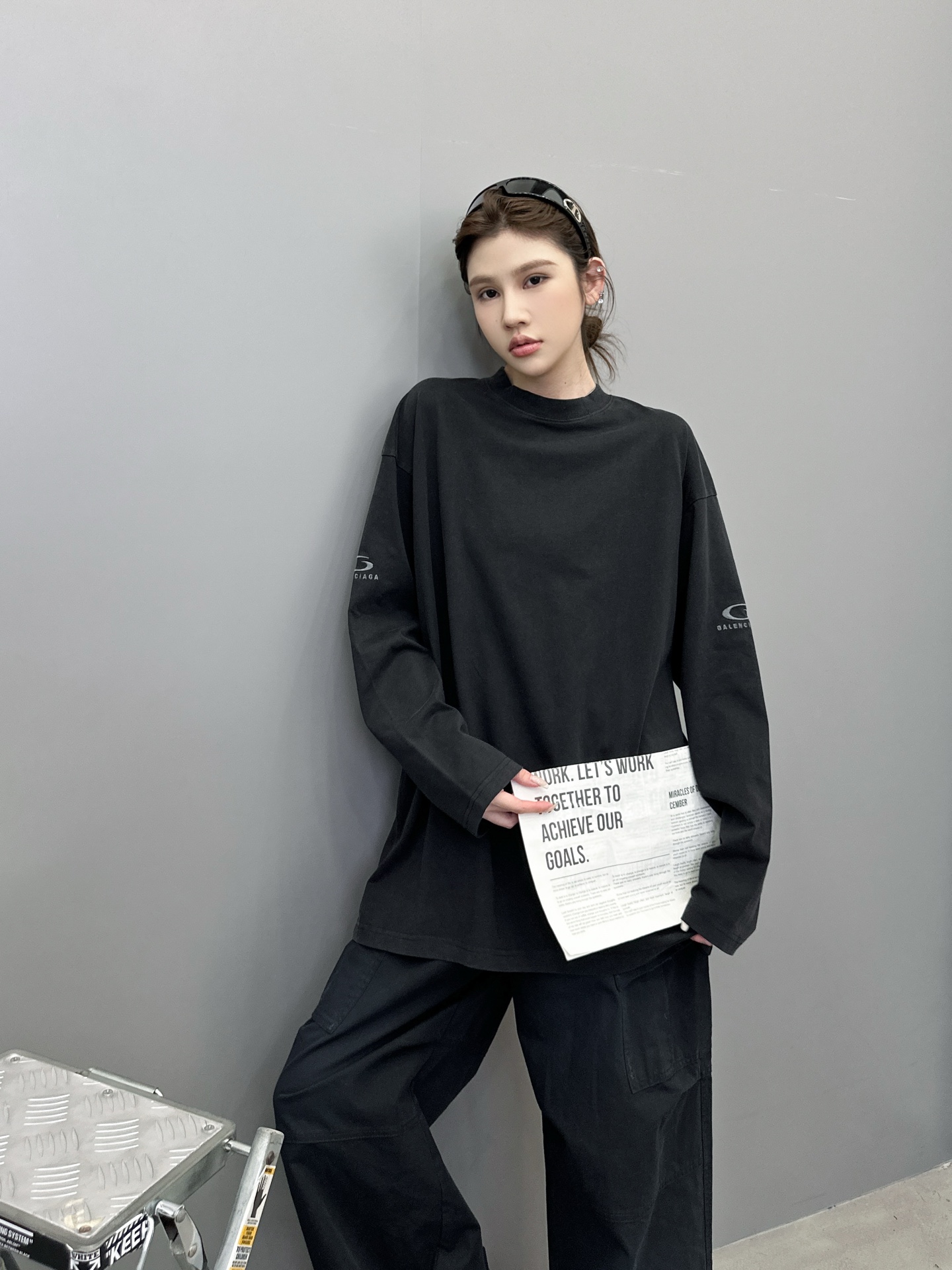 巴黎 ｜ 新款长袖t，成衣洗水炒色工艺加经典刺绣标，男女同款，尺码sml