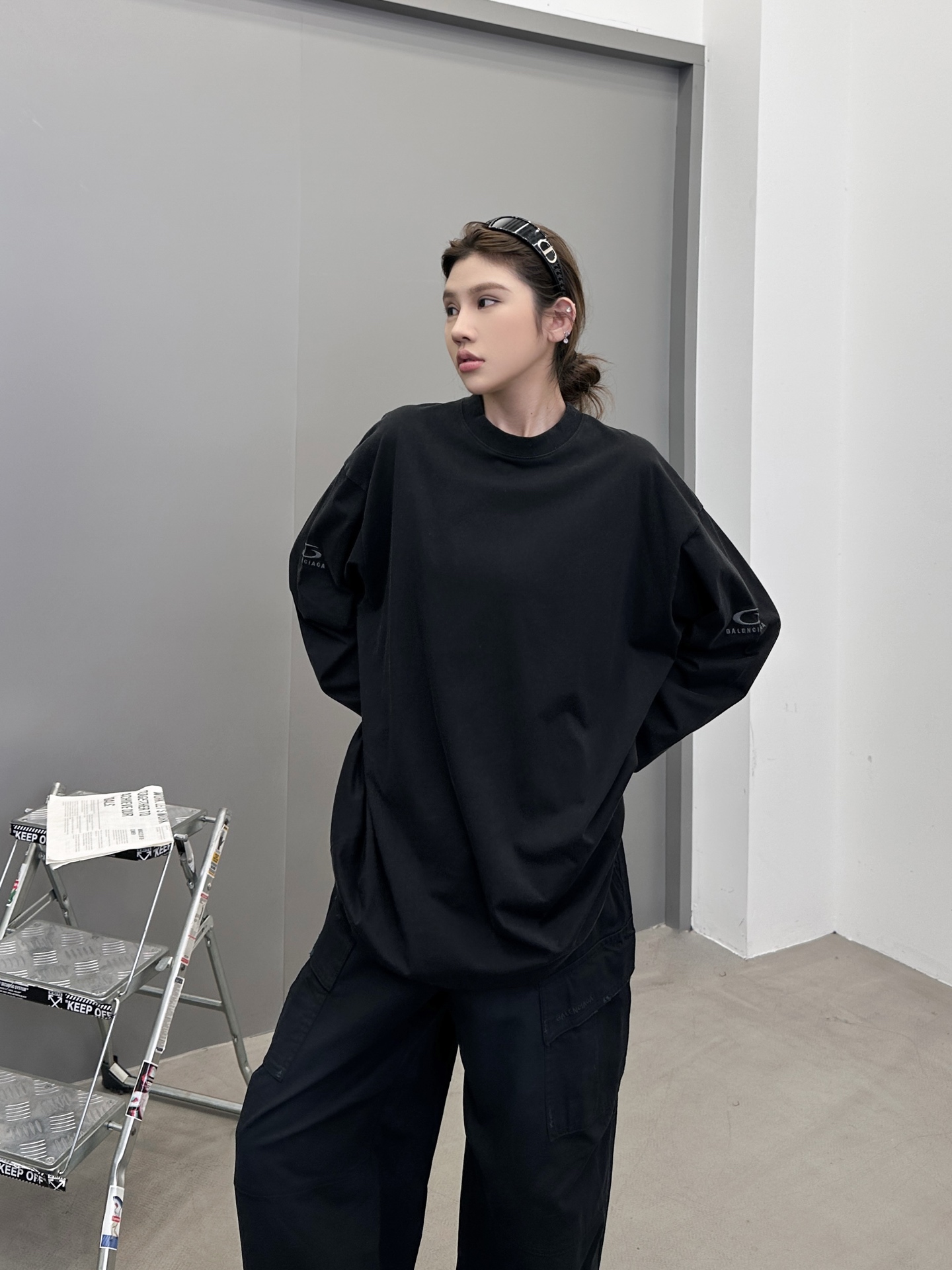 巴黎 ｜ 新款长袖t，成衣洗水炒色工艺加经典刺绣标，男女同款，尺码sml