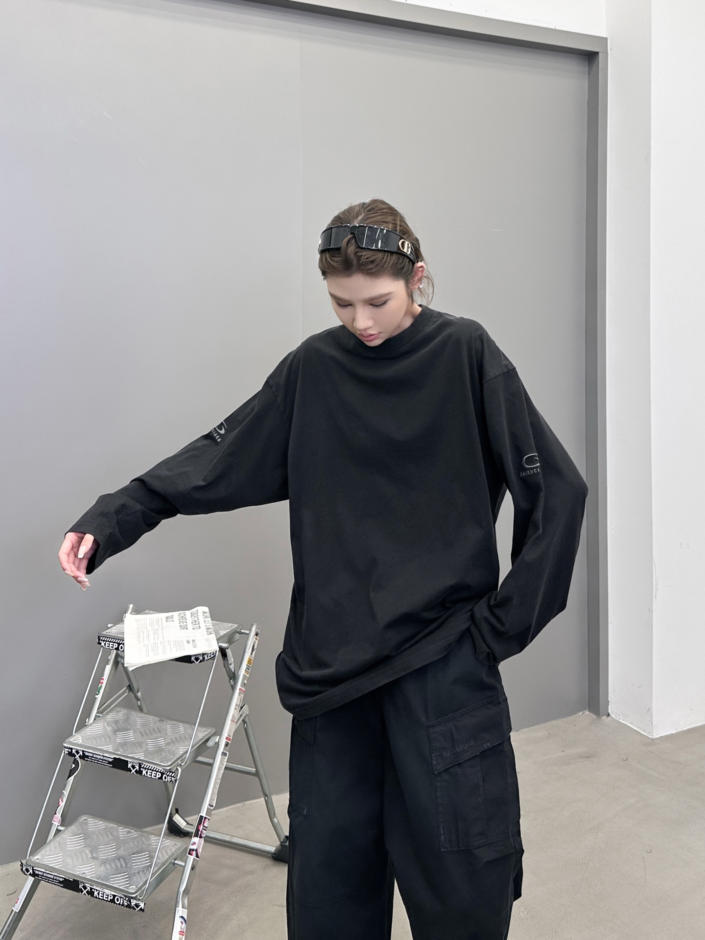 巴黎 ｜ 新款长袖t，成衣洗水炒色工艺加经典刺绣标，男女同款，尺码sml