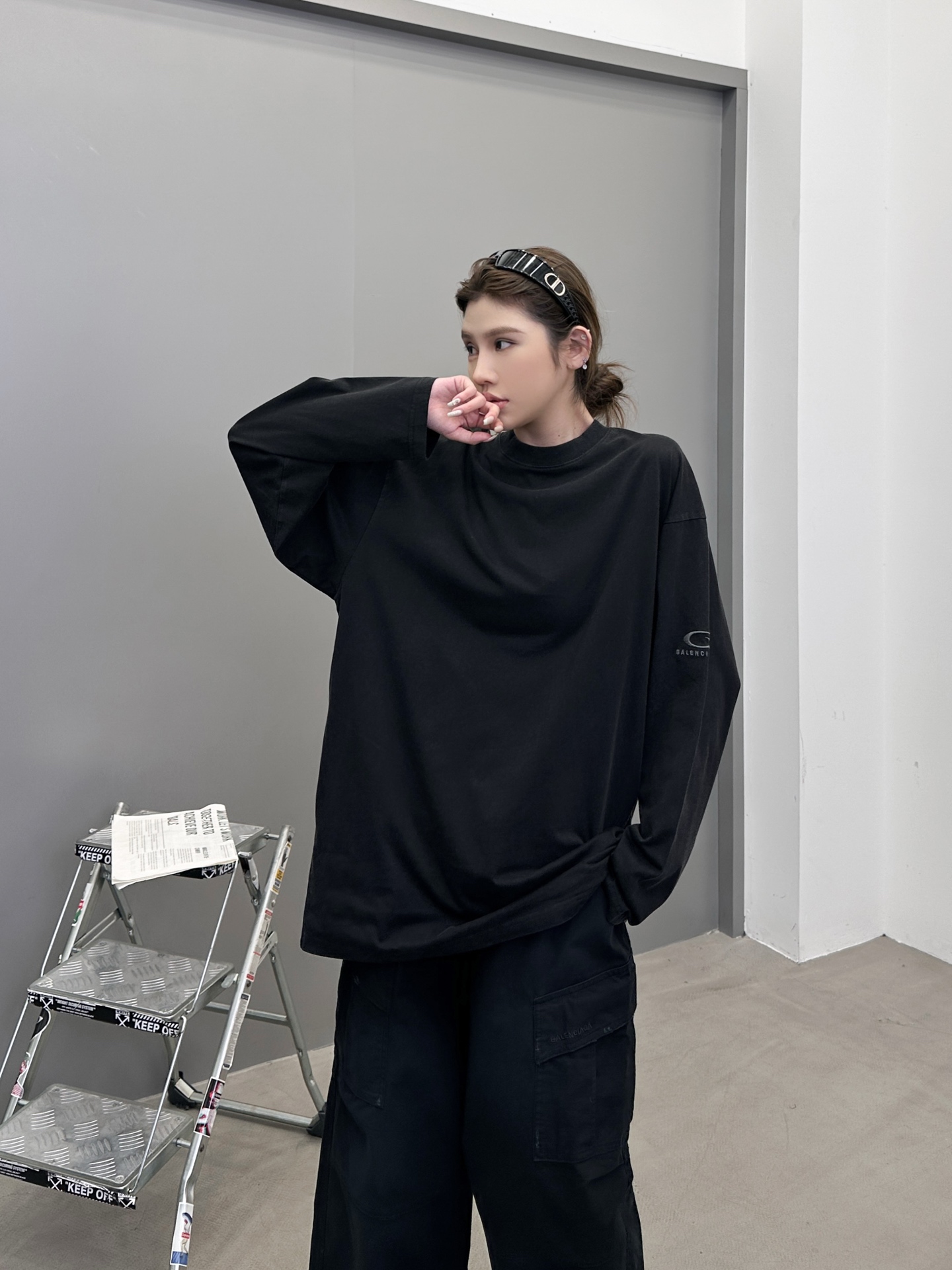 巴黎 ｜ 新款长袖t，成衣洗水炒色工艺加经典刺绣标，男女同款，尺码sml