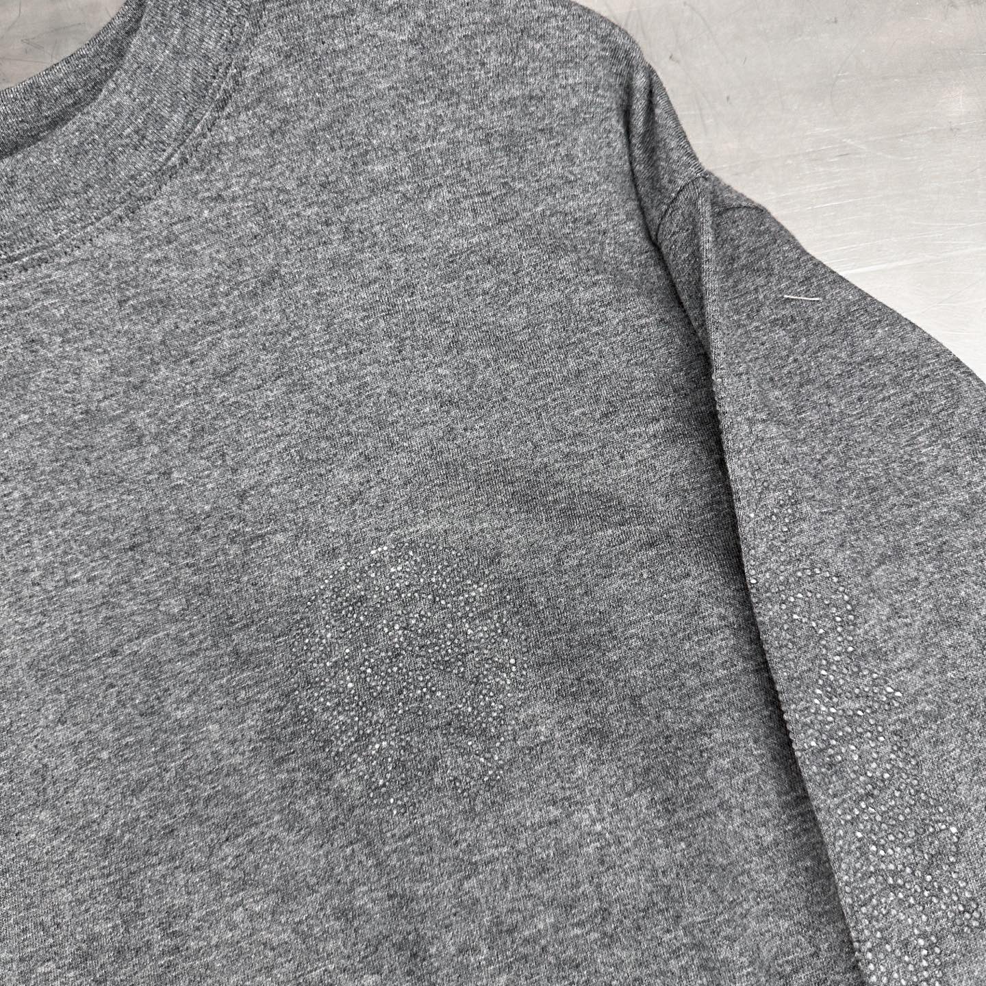 克罗心 ｜ 新款长袖t，成衣洗水烫钻工艺，休闲时尚，尺码sml