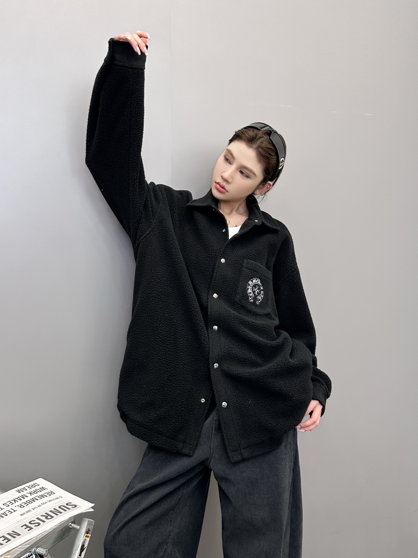 克罗心 ｜ 新款摇粒绒外套，经典刺绣标，双层结构，摇粒绒保暖面料加全棉里布，男女同款，尺码sml