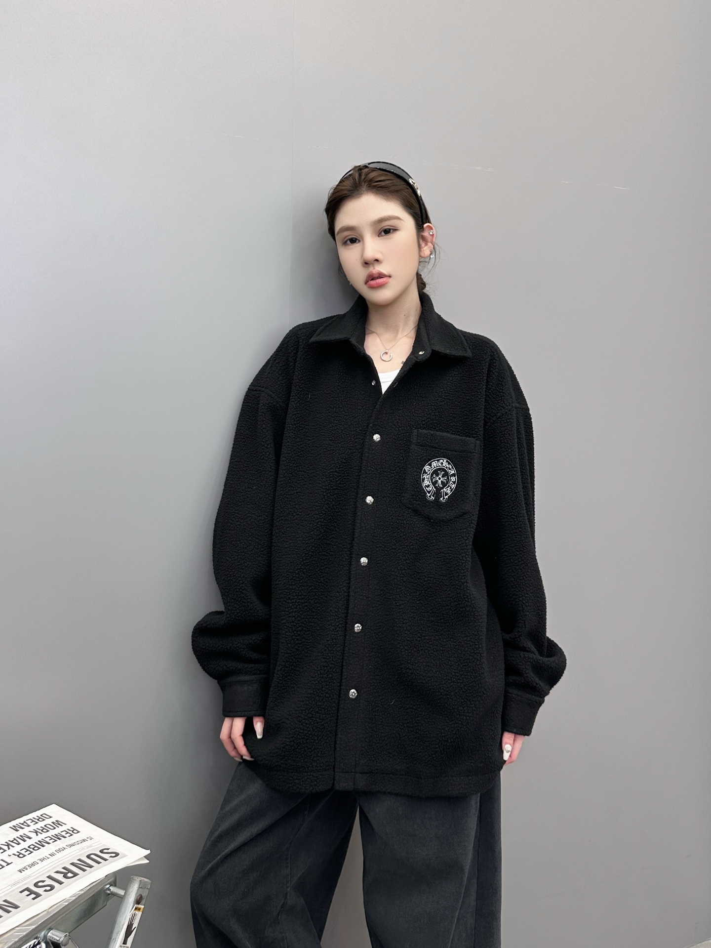 克罗心 ｜ 新款摇粒绒外套，经典刺绣标，双层结构，摇粒绒保暖面料加全棉里布，男女同款，尺码sml