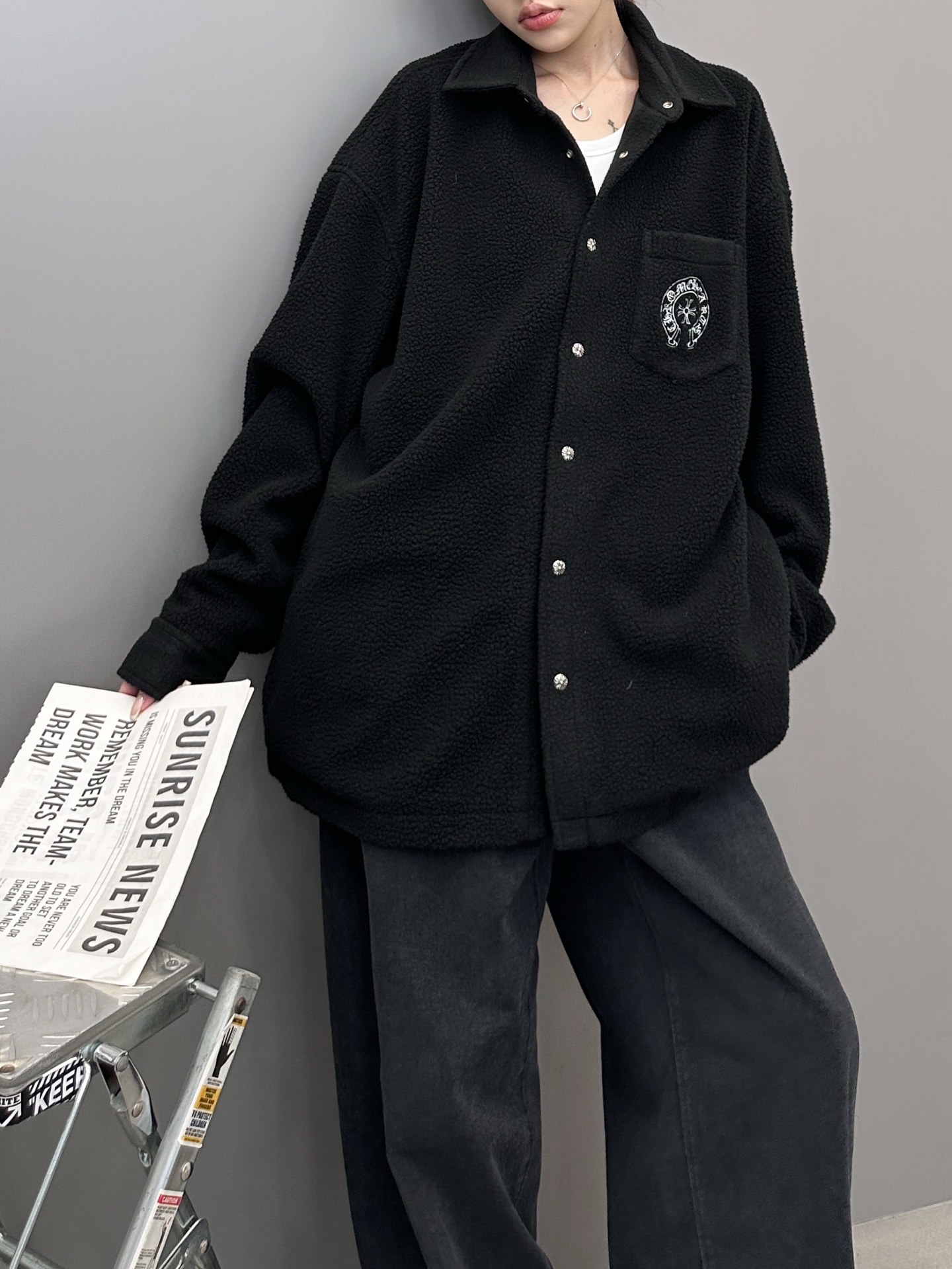 克罗心 ｜ 新款摇粒绒外套，经典刺绣标，双层结构，摇粒绒保暖面料加全棉里布，男女同款，尺码sml