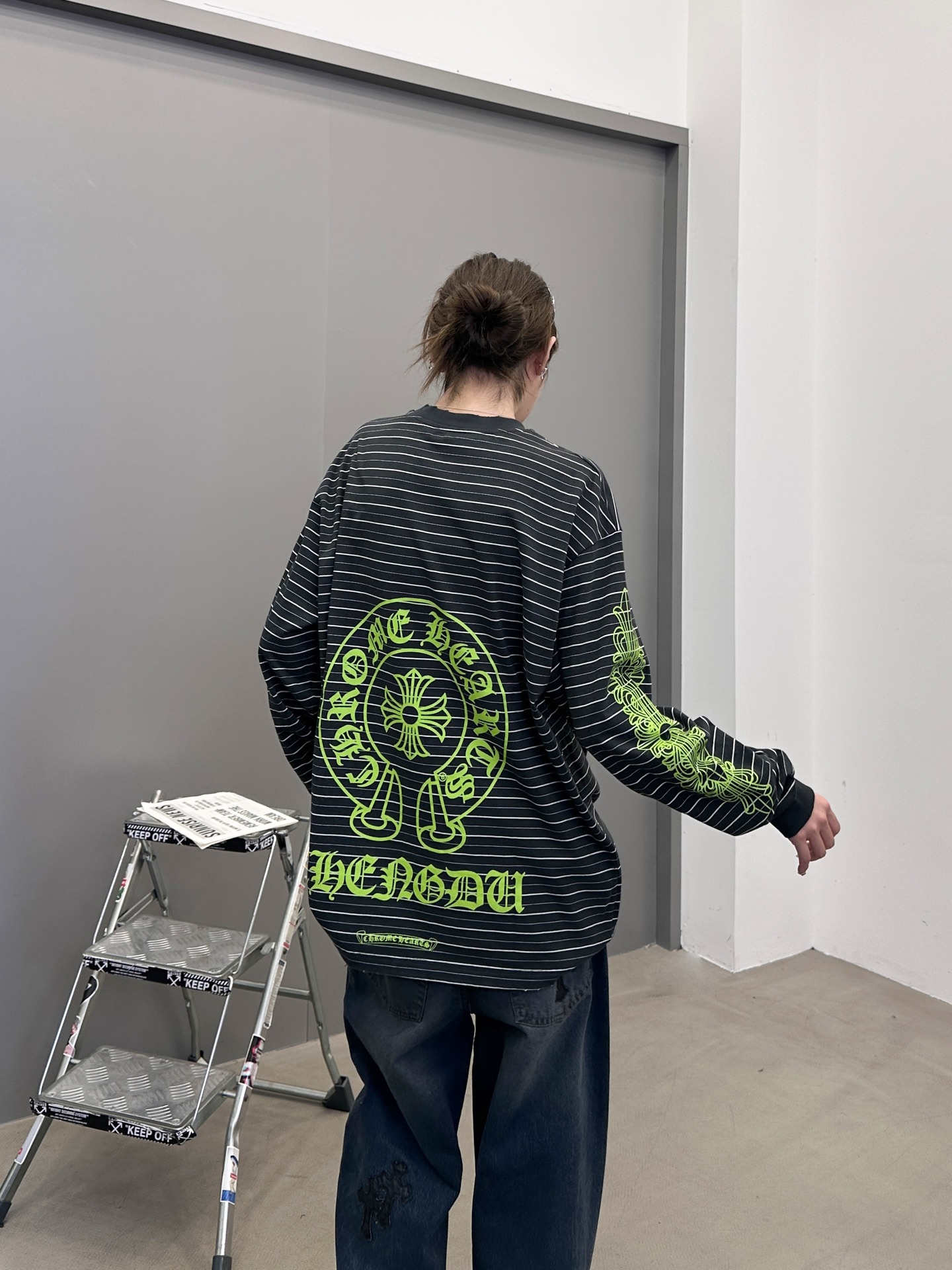 克罗心 ｜ 新款长袖t，成衣洗水吊磨工艺加多处印花，男女同款，尺码sml