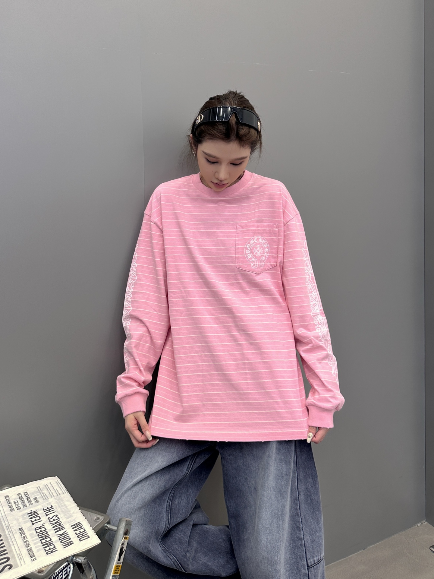 克罗心 ｜ 新款长袖t，成衣洗水吊磨工艺加多处印花，男女同款，尺码sml