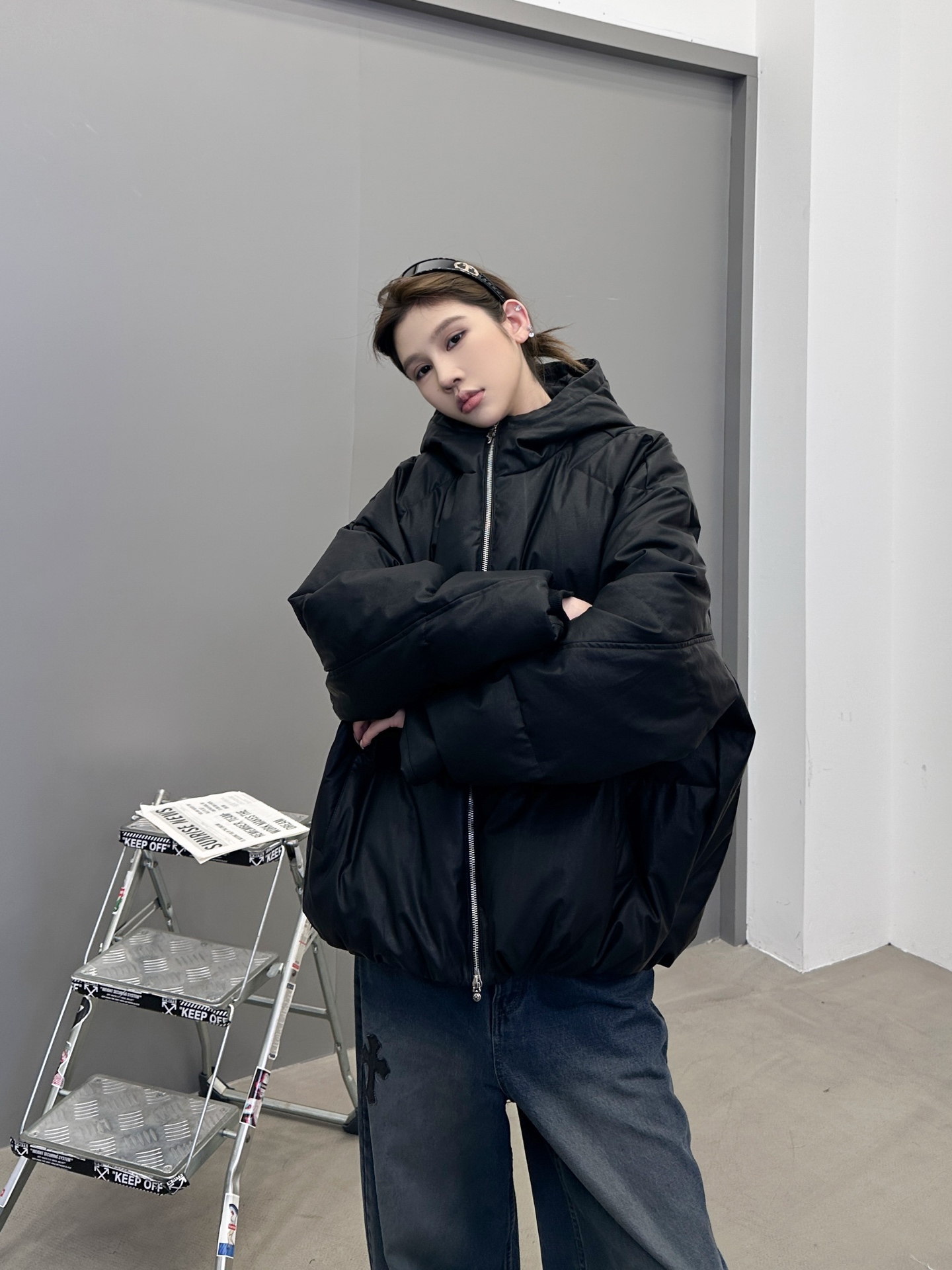克罗心 ｜ 新款羽绒服，日本进口莱赛尔亚麻涂层面料加重沙洗工艺，90%鹅绒，男女同款，尺码sml